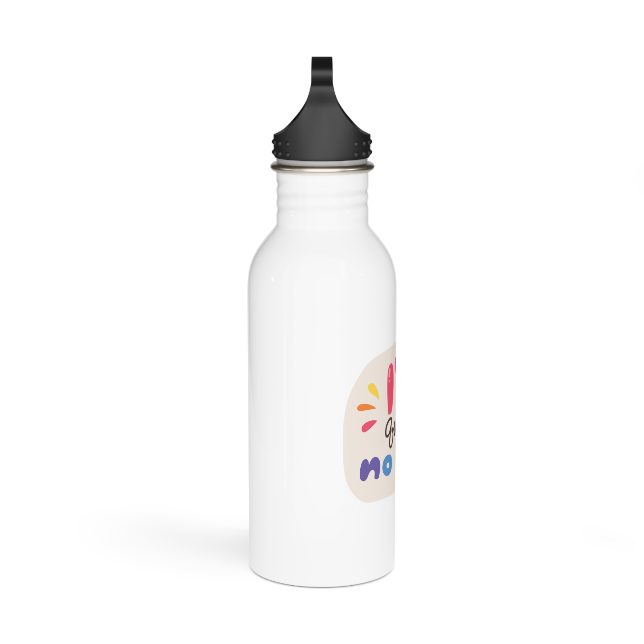 Lgbt Sticker Pack White Background Lgbtq Set Symbol Lgbt Pride Community Rainbow Elements Vector Hand Draw Illustration Hand Drawn Lettering(3) Stainless Steel Water Bottle - Image 2