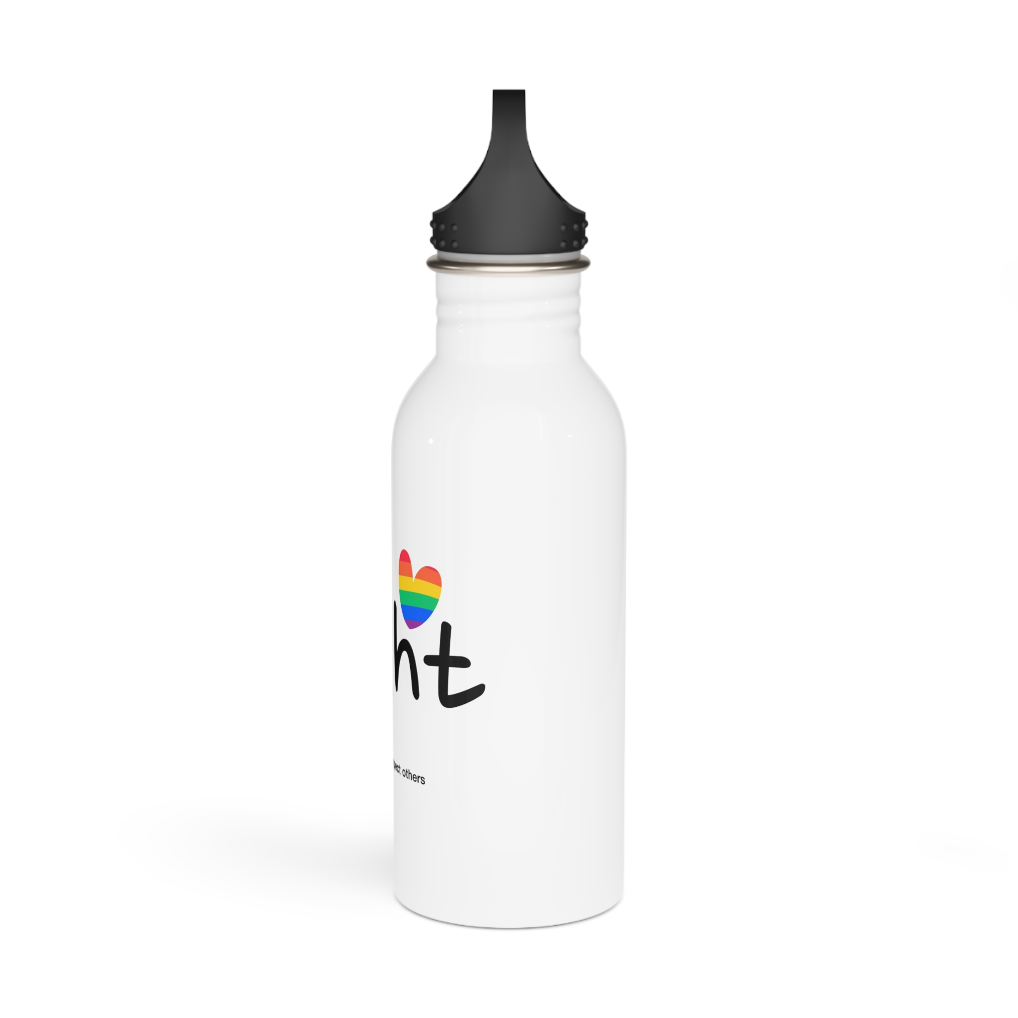 Love Letter Pride Rainbow Lettering Text Writing Pattern Freedom Love Heart Homo Colors Flag Parade(1) Stainless Steel Water Bottle - Image 4