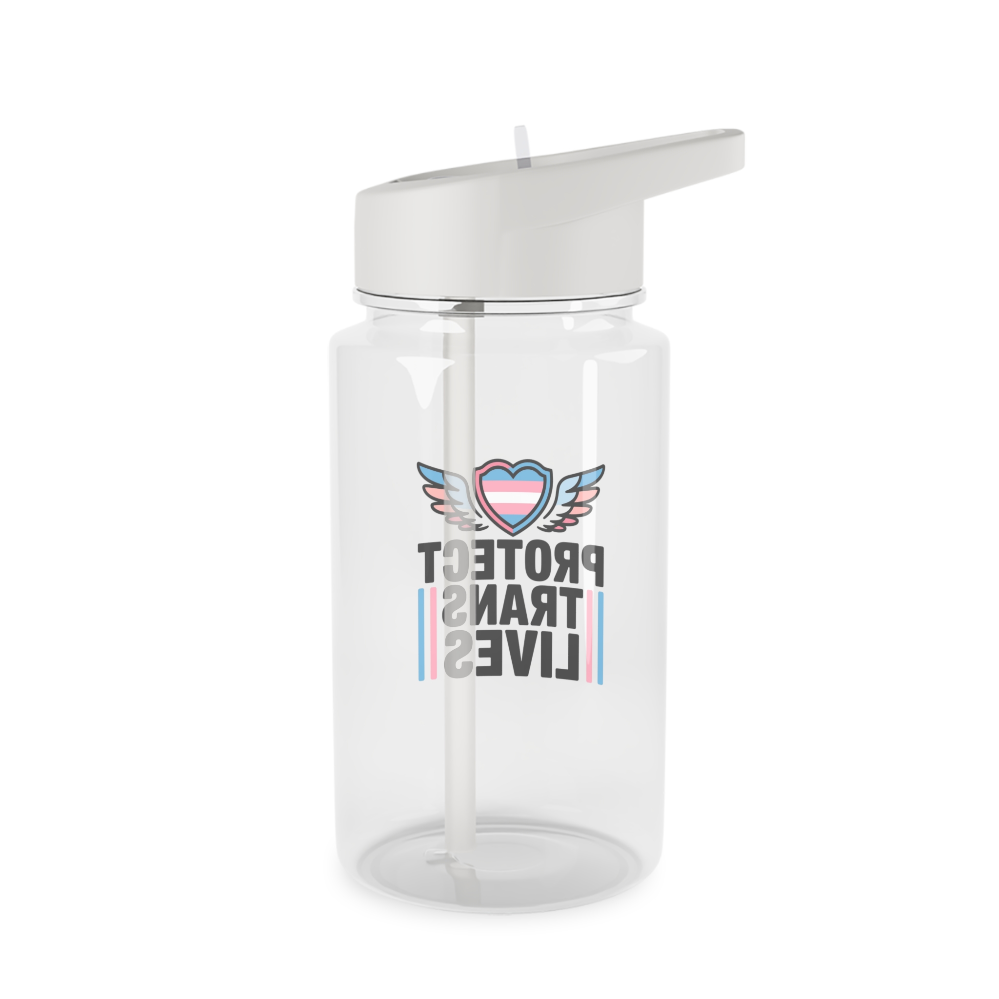 Protect Trans Lives T Shirt Design Isolated White Background 2 Tritan Water Bottle - Image 2