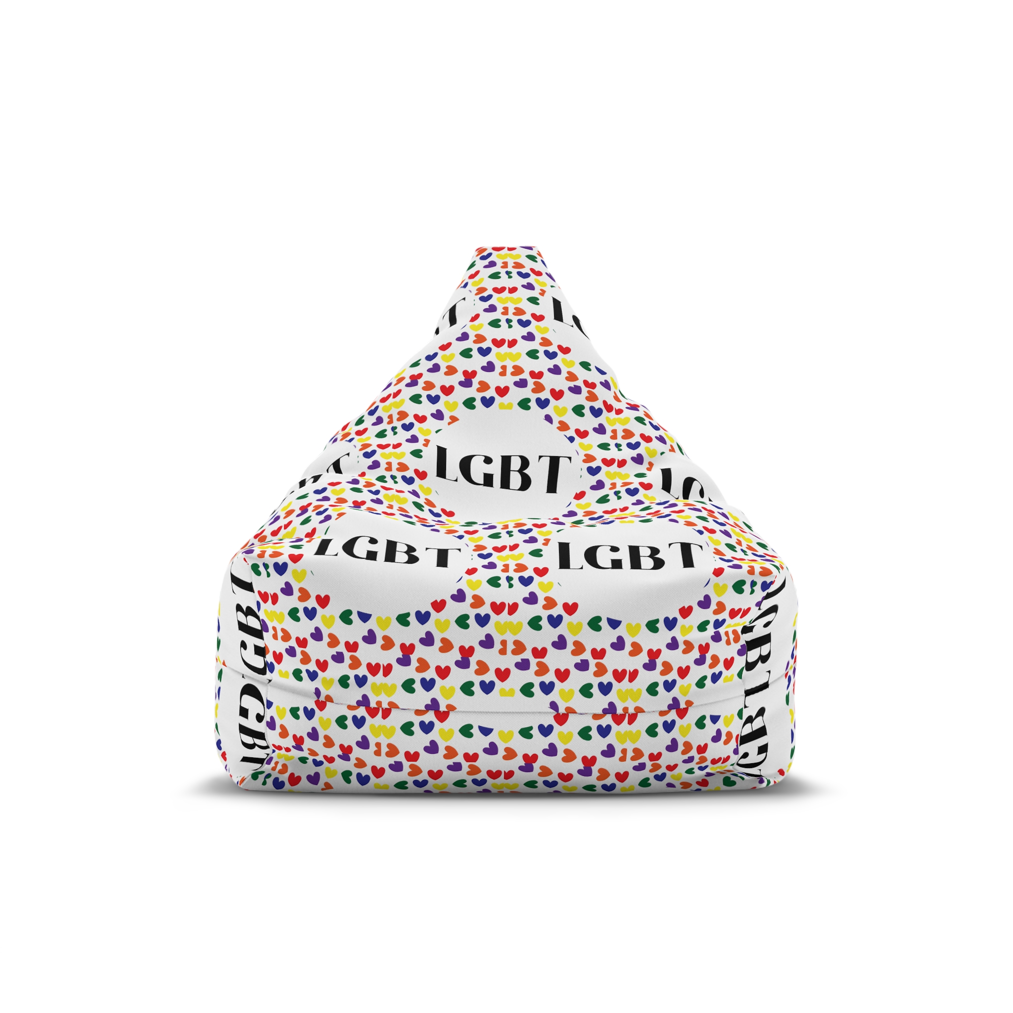 Seamless Pattern With Hearts Lgbt Colors Lgbt Pattern Bean Bag Chair Cover