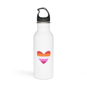 Lgbt Sticker Lgbtq Rainbow Lesbian Flag Heart Shape Acceptance Sexual Orientation Self Determination Homosexual Love Symbol Pride Month Flat Hand Drawn Isolated Vector Illustration Stainless Steel...