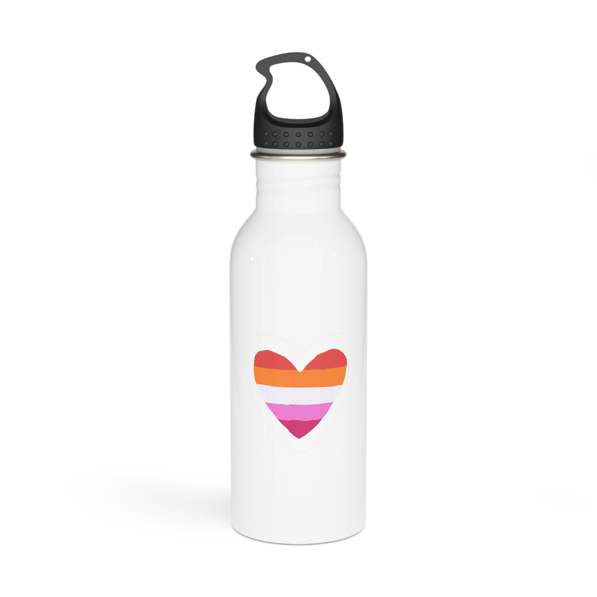Lgbt Sticker Lgbtq Rainbow Lesbian Flag Heart Shape Acceptance Sexual Orientation Self Determination Homosexual Love Symbol Pride Month Flat Hand Drawn Isolated Vector Illustration Stainless Steel...