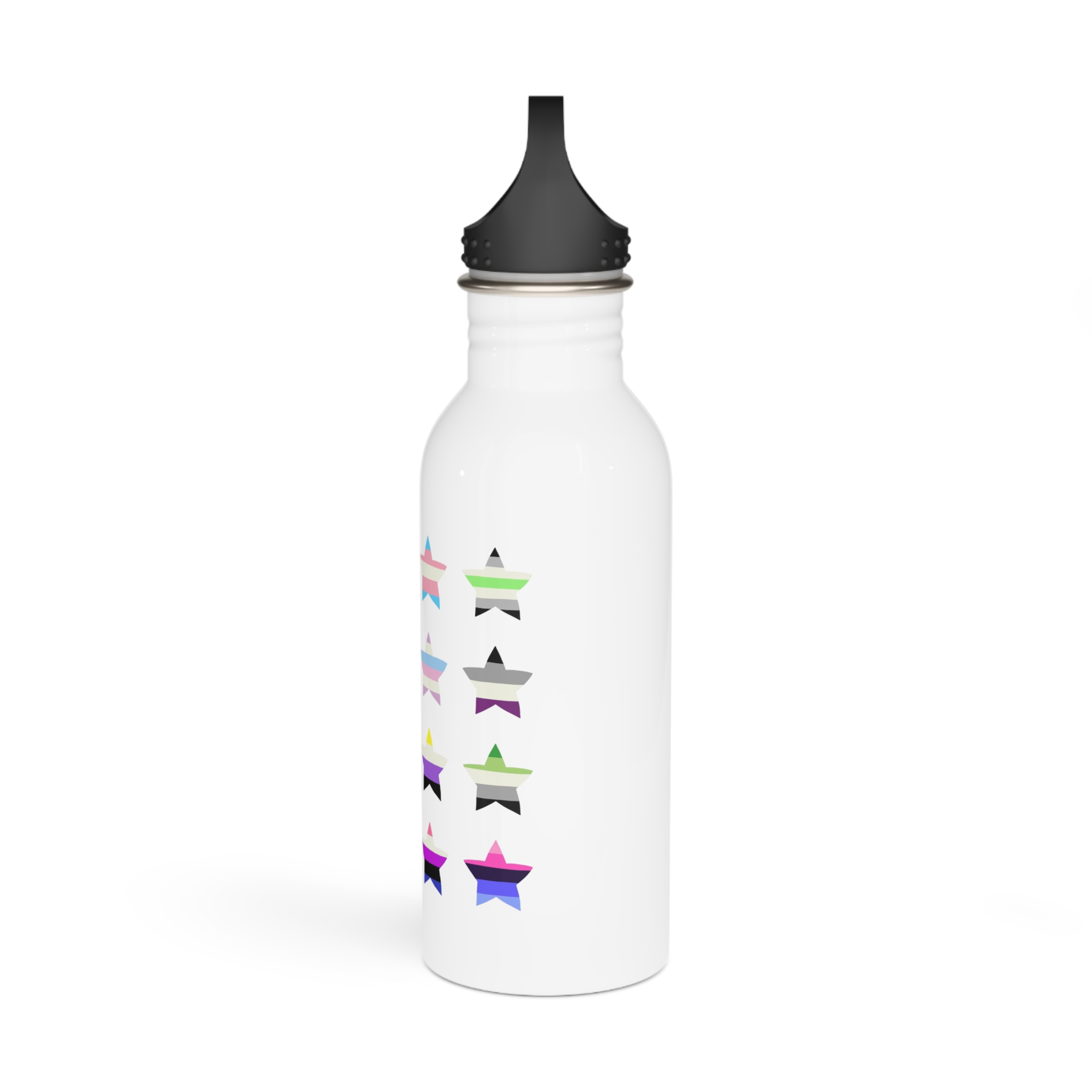Set Colorful Lgbtq Pride Flag Star Shape Gender Equality Sexual Identity Pride Flags Collection Lgbtqia Community Pride Month Stainless Steel Water Bottle - Image 4