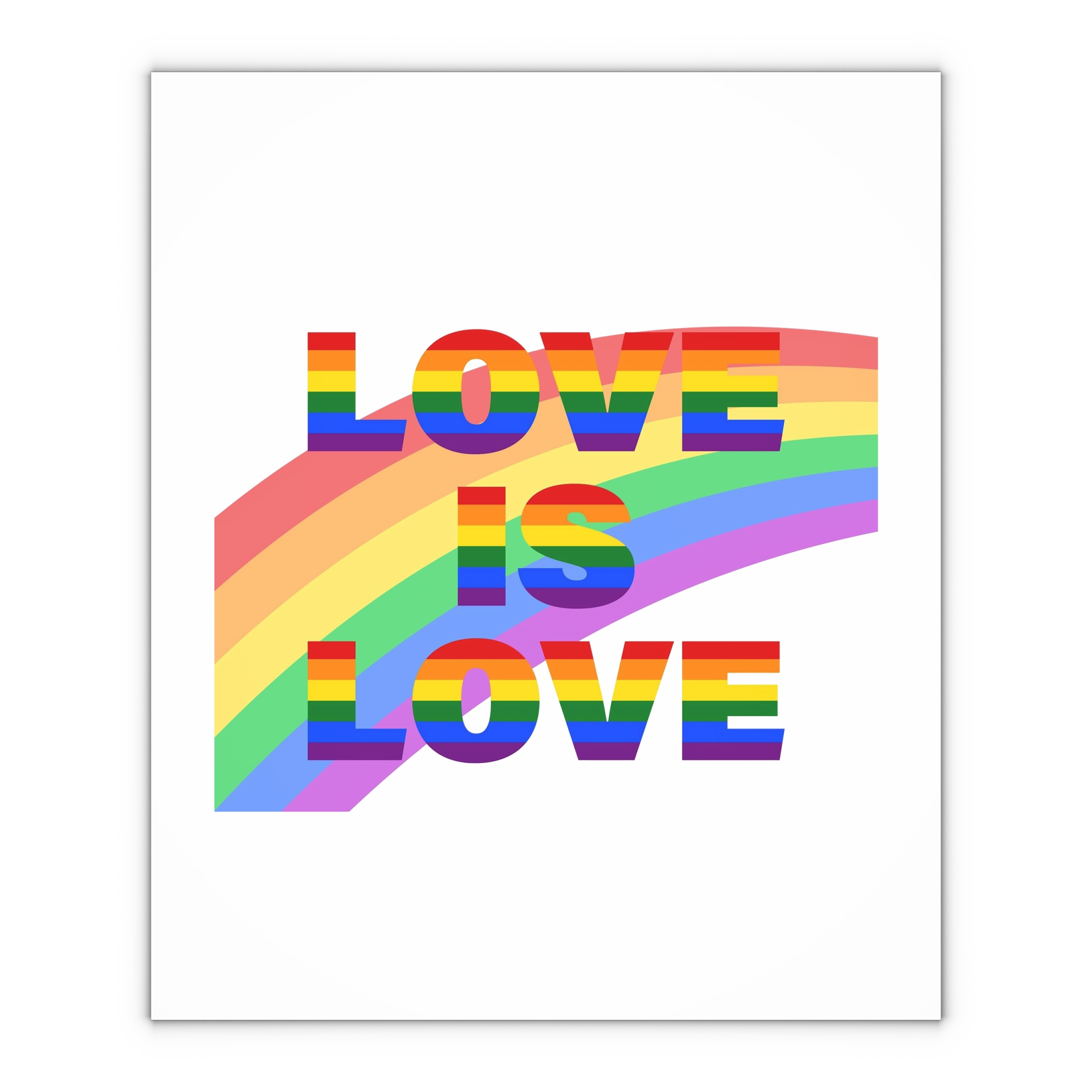 Colorful Rainbow Colors Lgbt Flag Text Love Is Love White Background Poster Banner Gift Wrapping Paper Sheets 1pc - Image 4