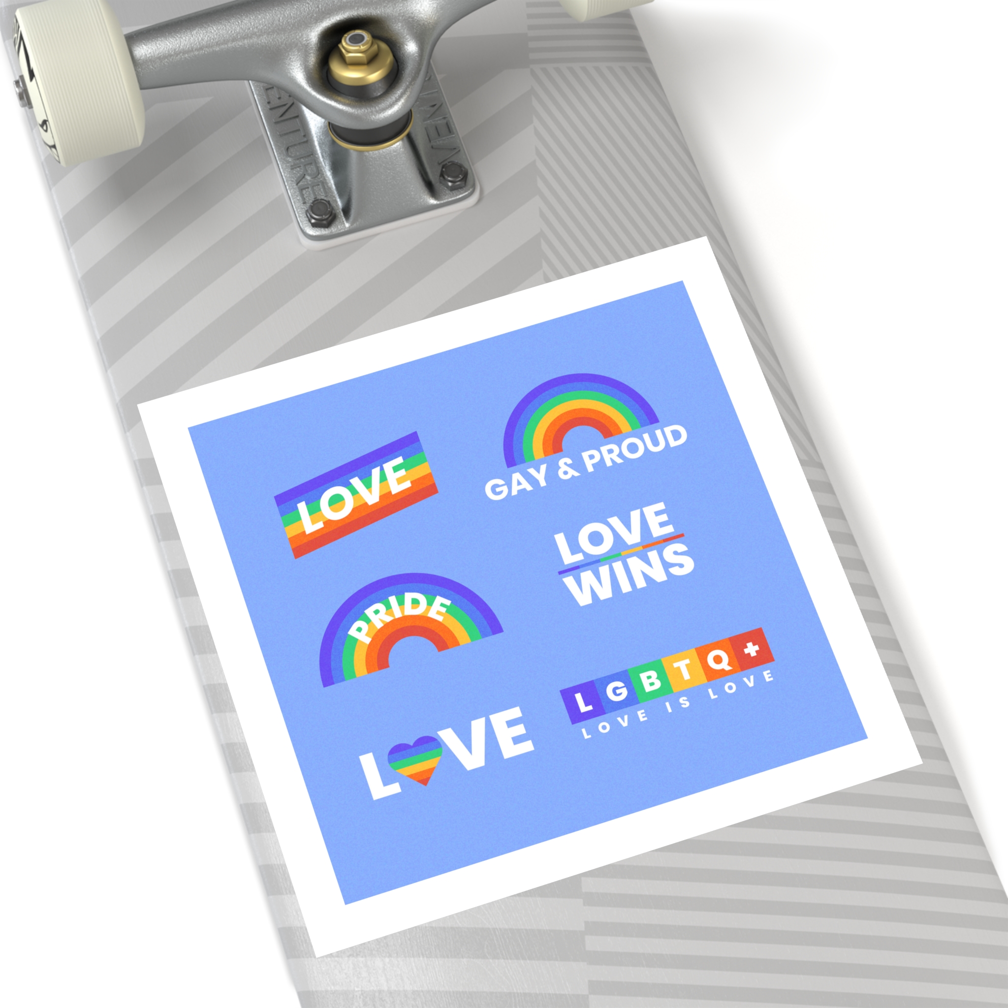 Pride Day Concept Rainbow Labels Laminate Stickers Square - Image 52