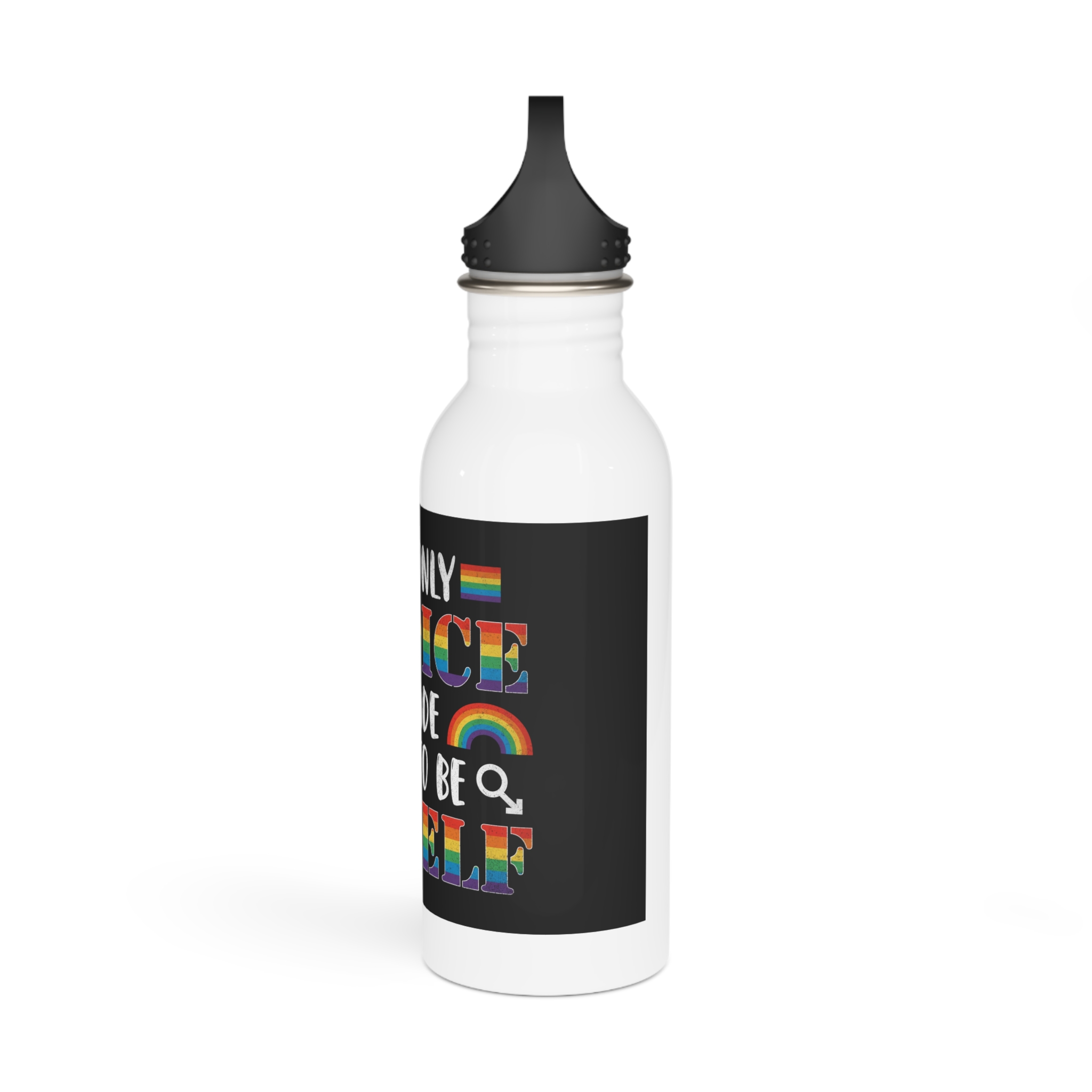 Pride Gay Rainbow Typography Vector Premium T Shirt Stainless Steel Water Bottle - Image 4