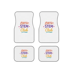 Vibrant Lgbtq Stem Club Logo Vector Illustration Featuring Bright Colors Playful Design Element Car Mats Set Of 4