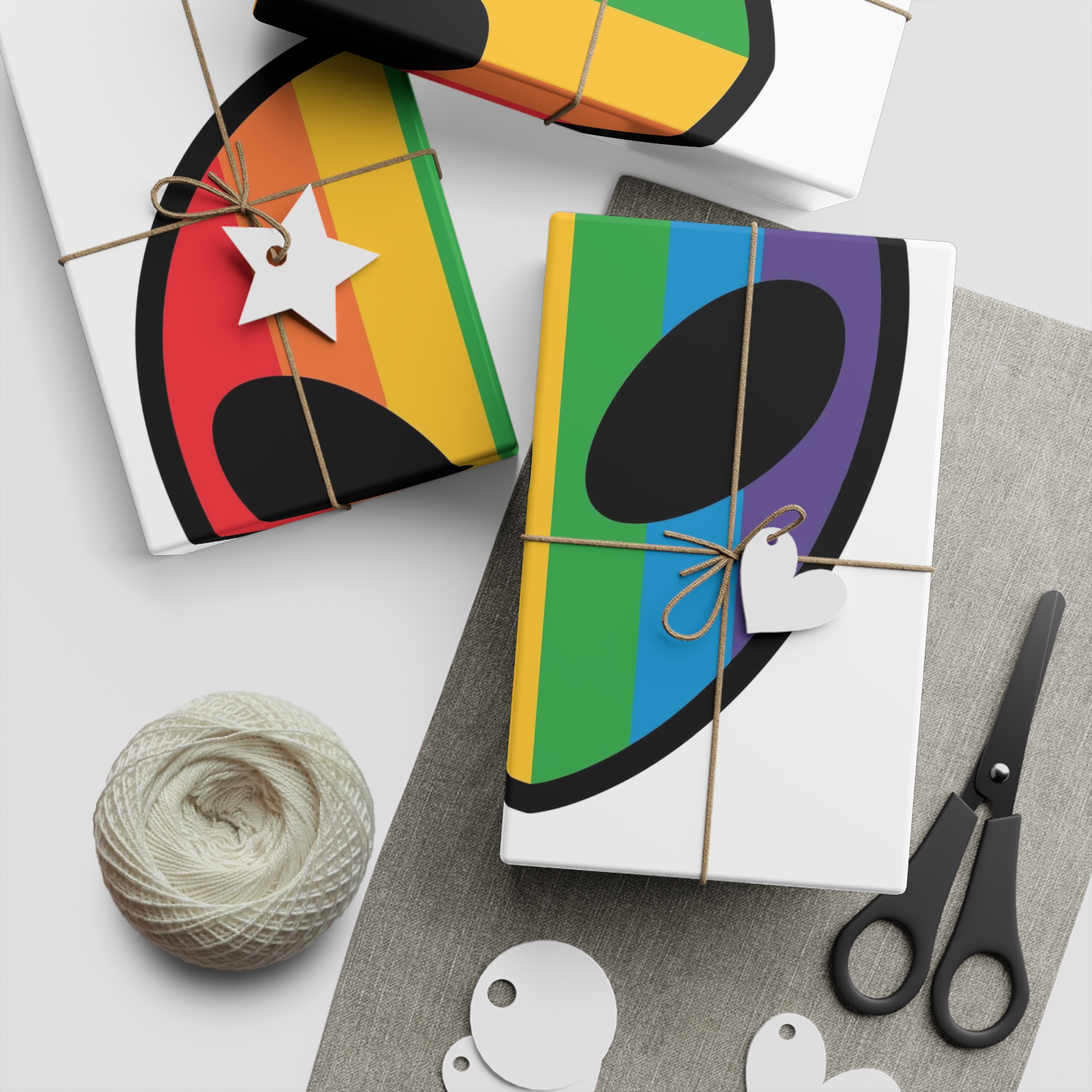 Rainbow Alien Head Lgbt Pride Illustration Gift Wrapping Paper Sheets 1pc - Image 2