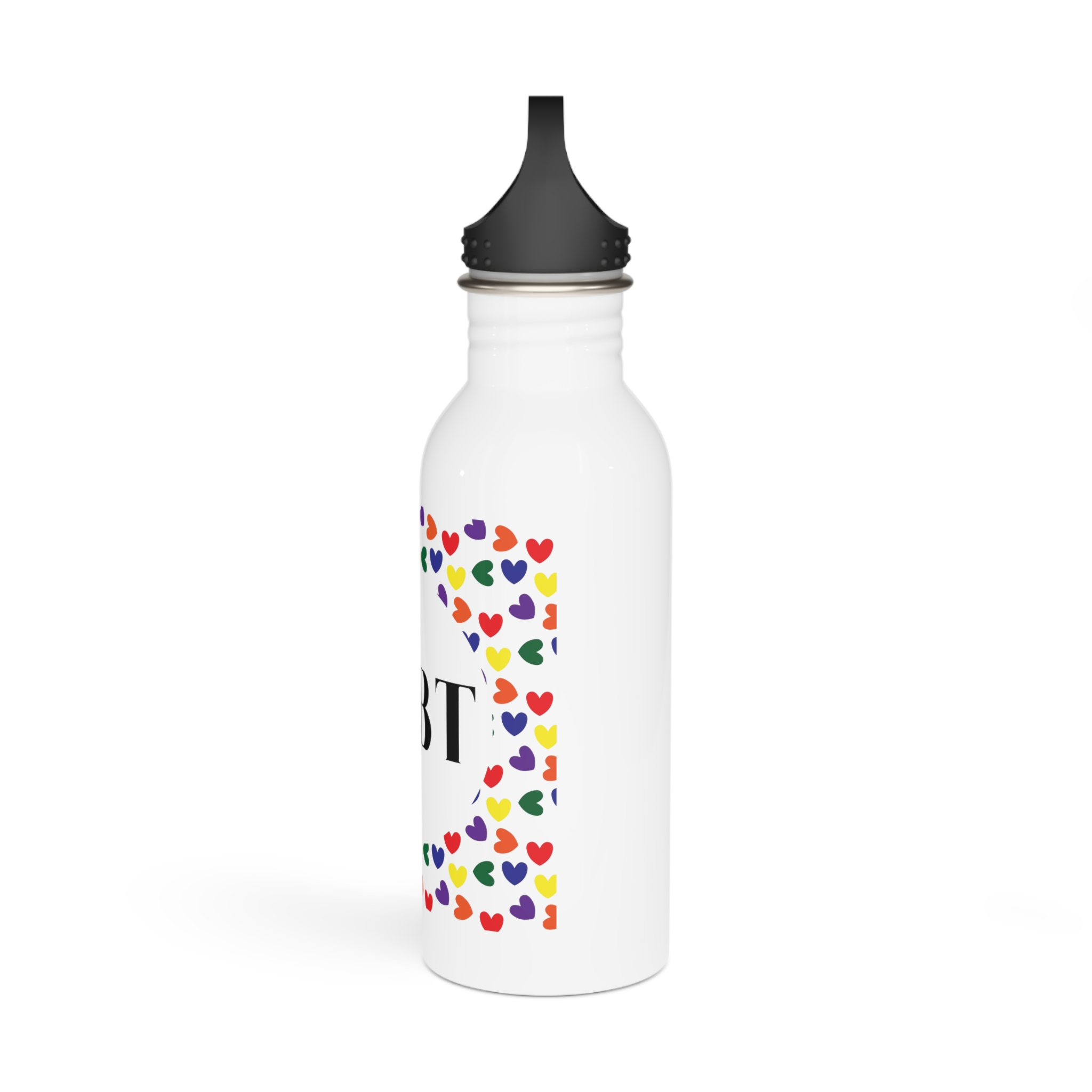 Seamless Pattern With Hearts Lgbt Colors Lgbt Pattern Stainless Steel Water Bottle - Image 4