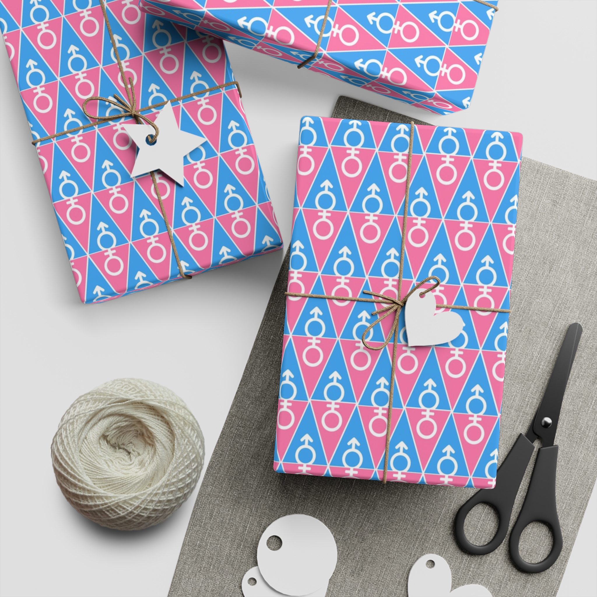 Gender Symbol Pattern Gift Wrapping Paper Sheets 1pc - Image 5