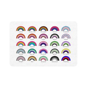 Set Colorful Lgbtq Pride Flag Rainbows Gender Equality Sexual Identity Pride Flags Collection Lgbtqia Community Pride Month Pet Food Mat 12x18