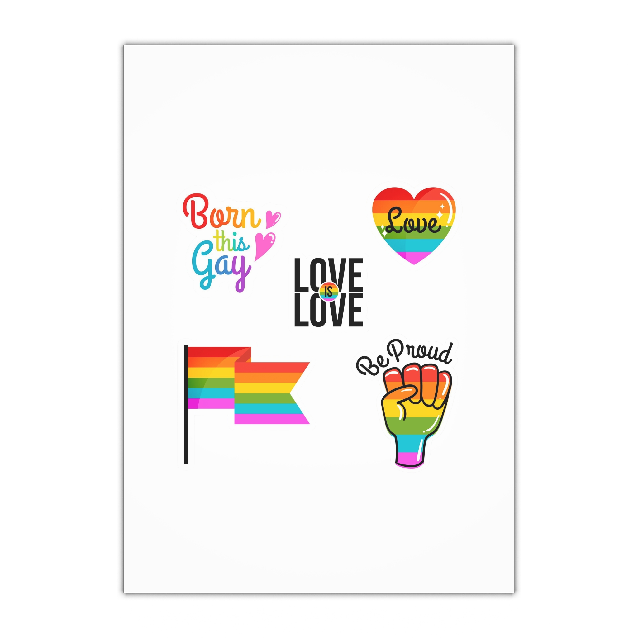 Pride Day Badges With Flag Collection Gift Wrapping Paper Sheets 1pc