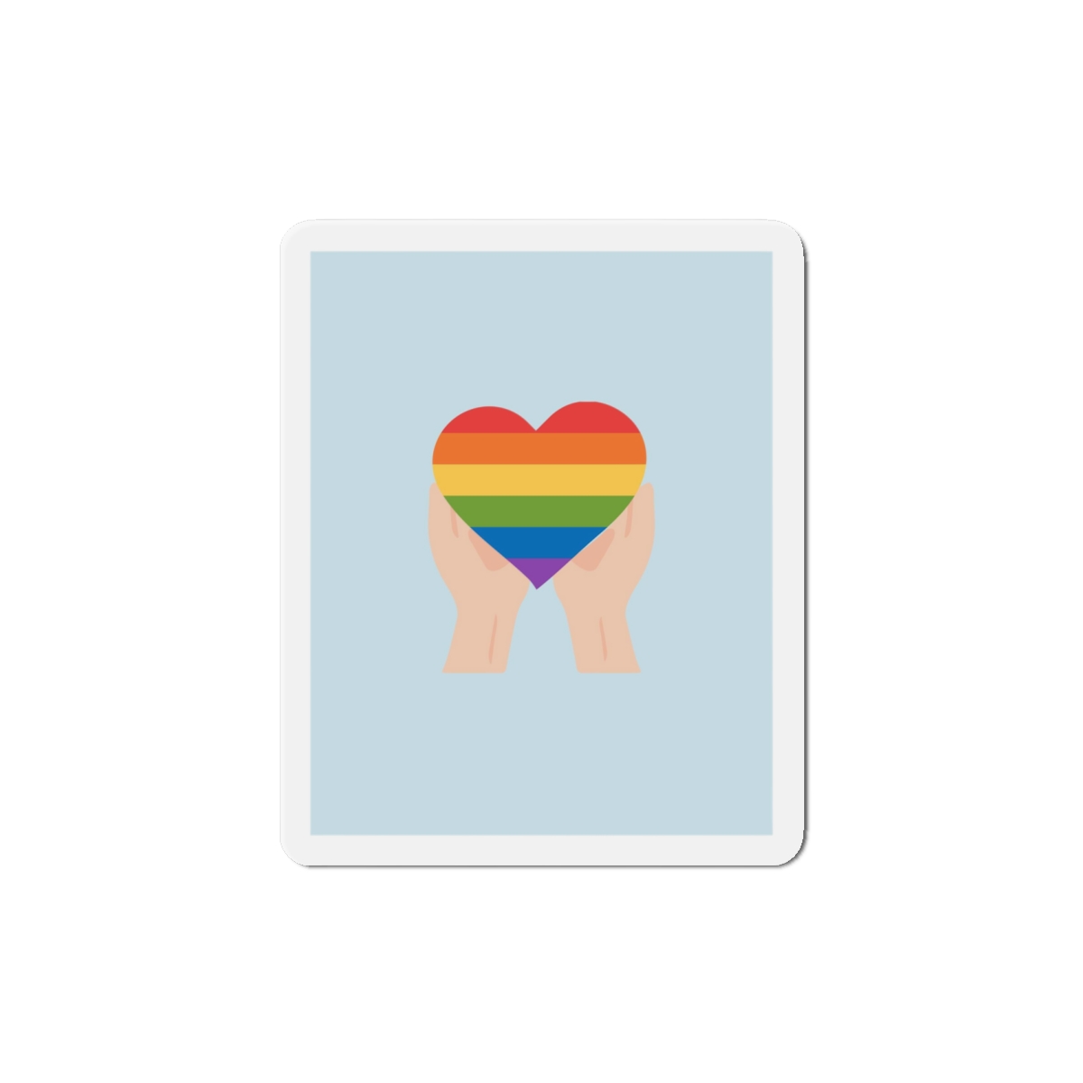 Pride Lgbt Card Support Love Poster That Says Rainbow Heart It Die Cut Magnets - Image 13