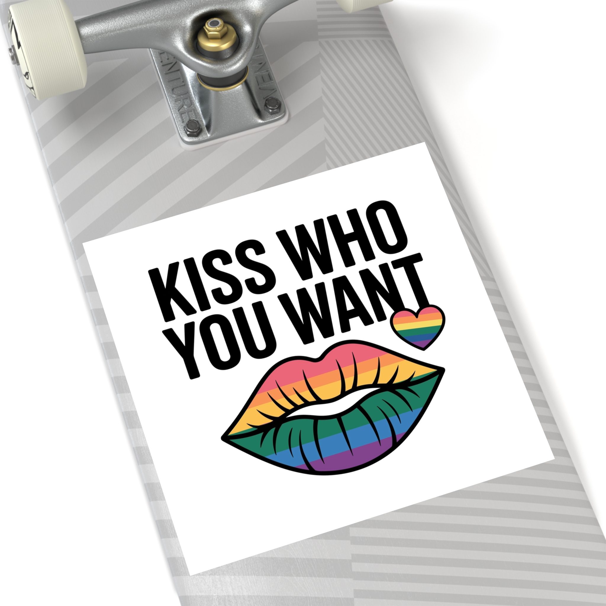 Kiss Who You Want T Shirt Design Isolated White Background Laminate Stickers Square - Image 60