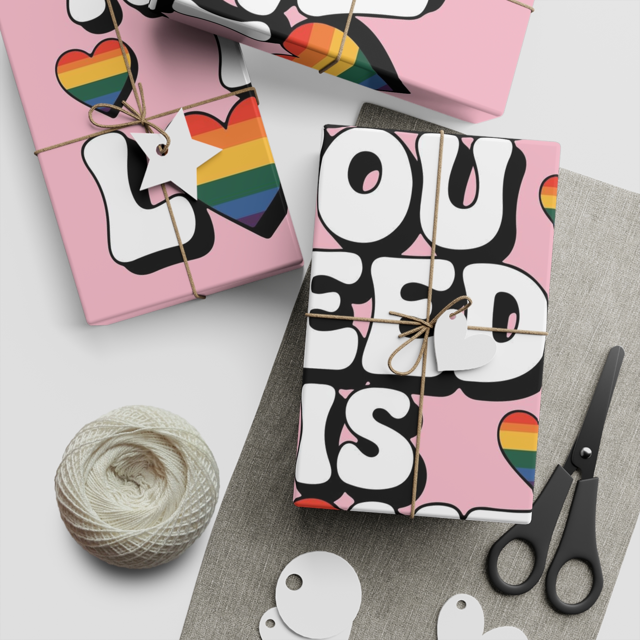 All You Need Is Love Pride Message Gift Wrapping Paper Sheets 1pc - Image 5