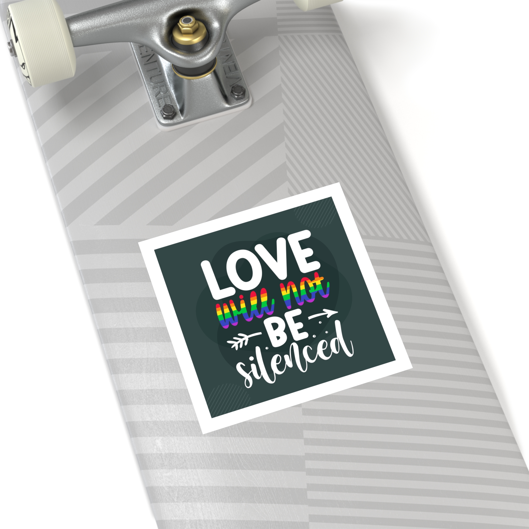 Love Will Be Silenced Premium Gay Pride Lettering Vector Design Laminate Stickers Square - Image 76