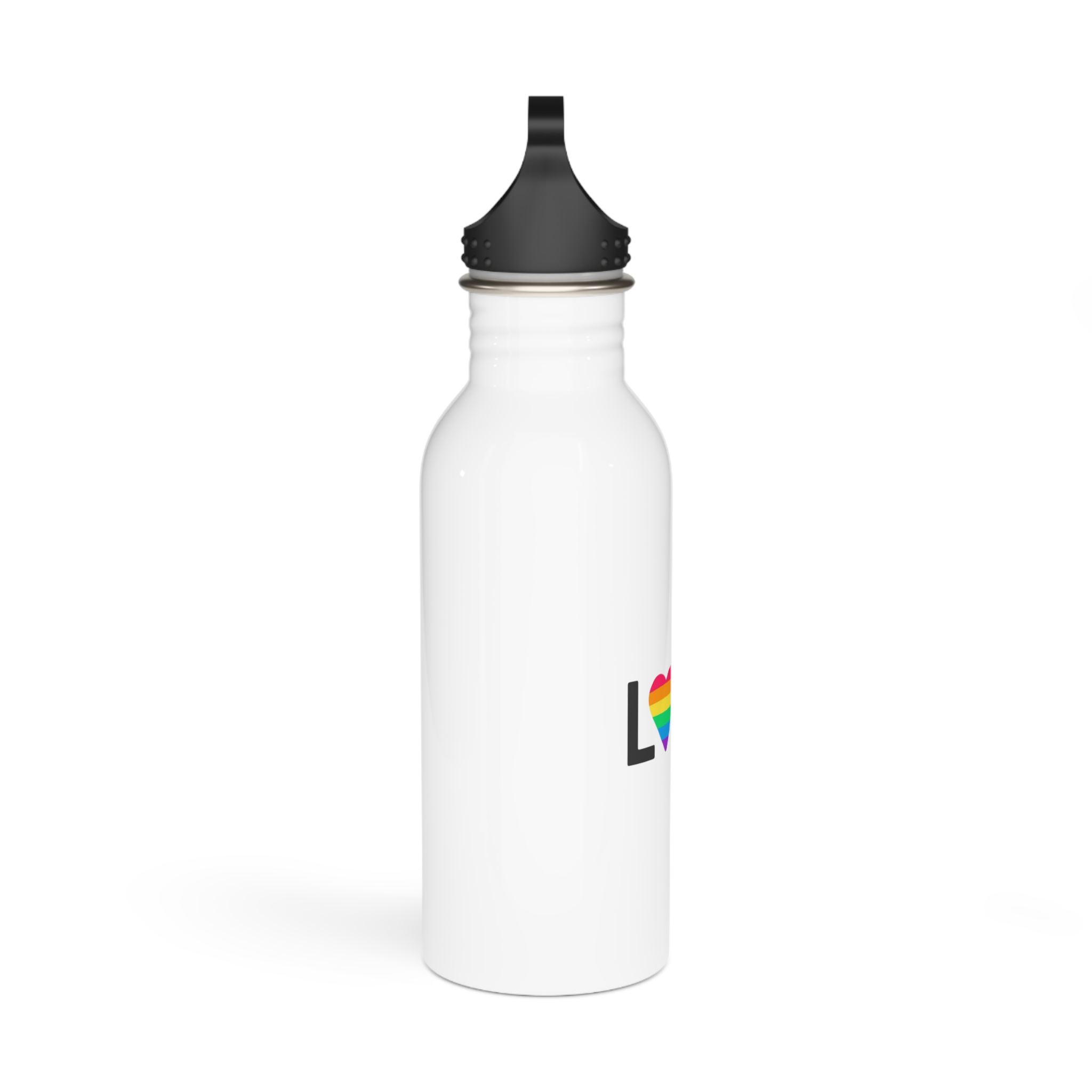 Love Lgbt Rainbow Heart Diversity Love Flag Flat Vector Illustration Stainless Steel Water Bottle - Image 2