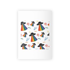 Seamless Pattern Ufo With Rainbow Beam Doodles Gift Wrapping Paper Rolls 1pc