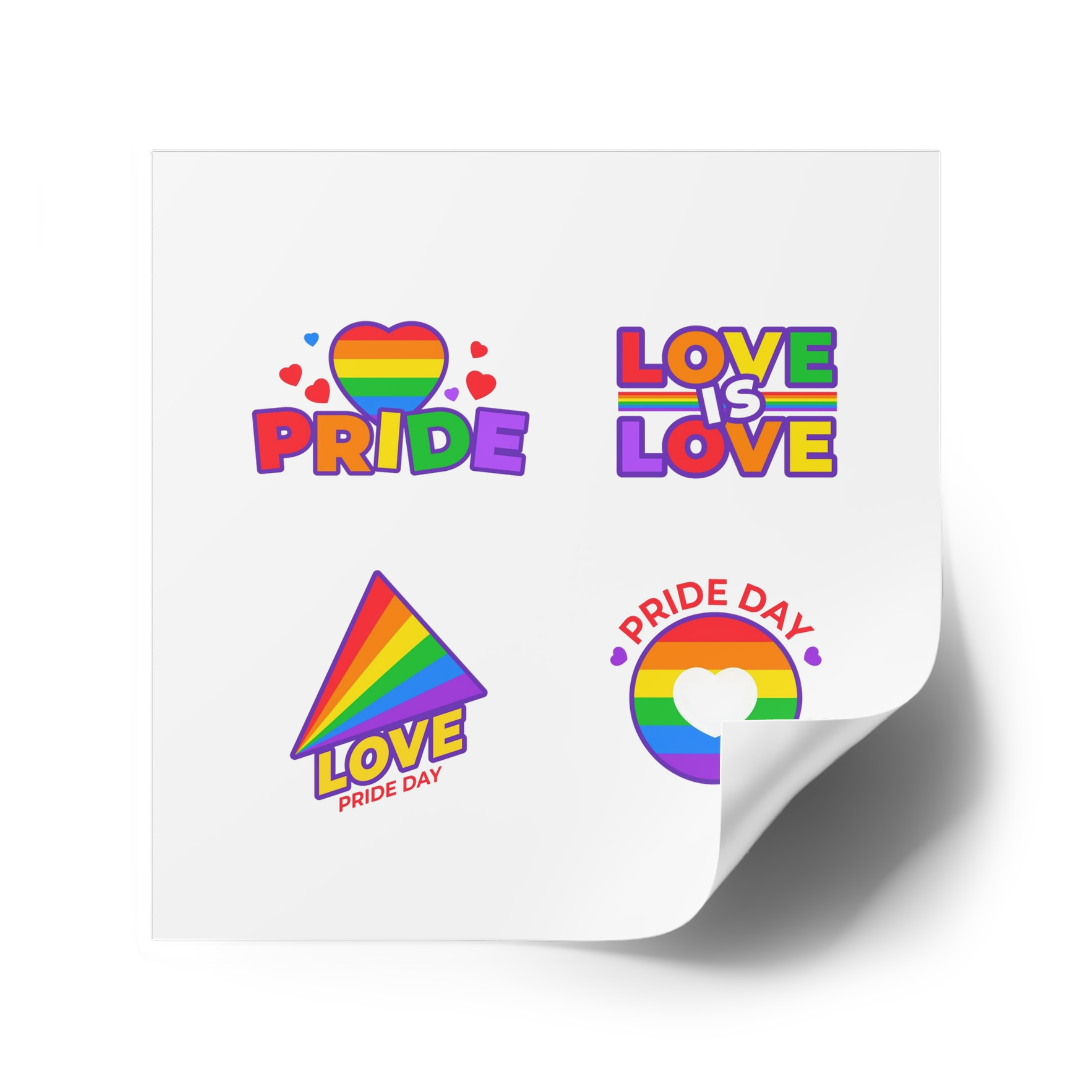 Illustrations Pride Day Badges Laminate Stickers Square - Image 42