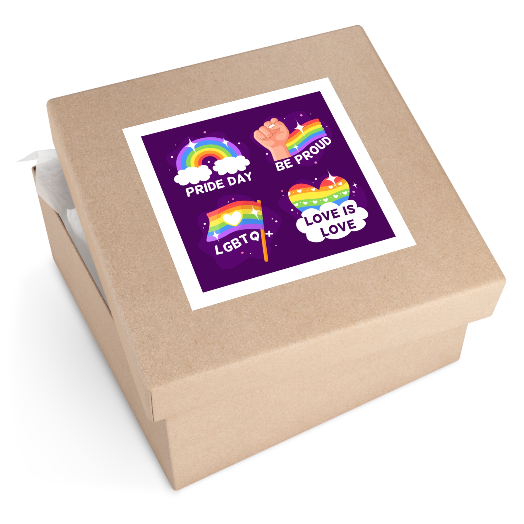 Pride Day Badges Collection Laminate Stickers Square - Image 51