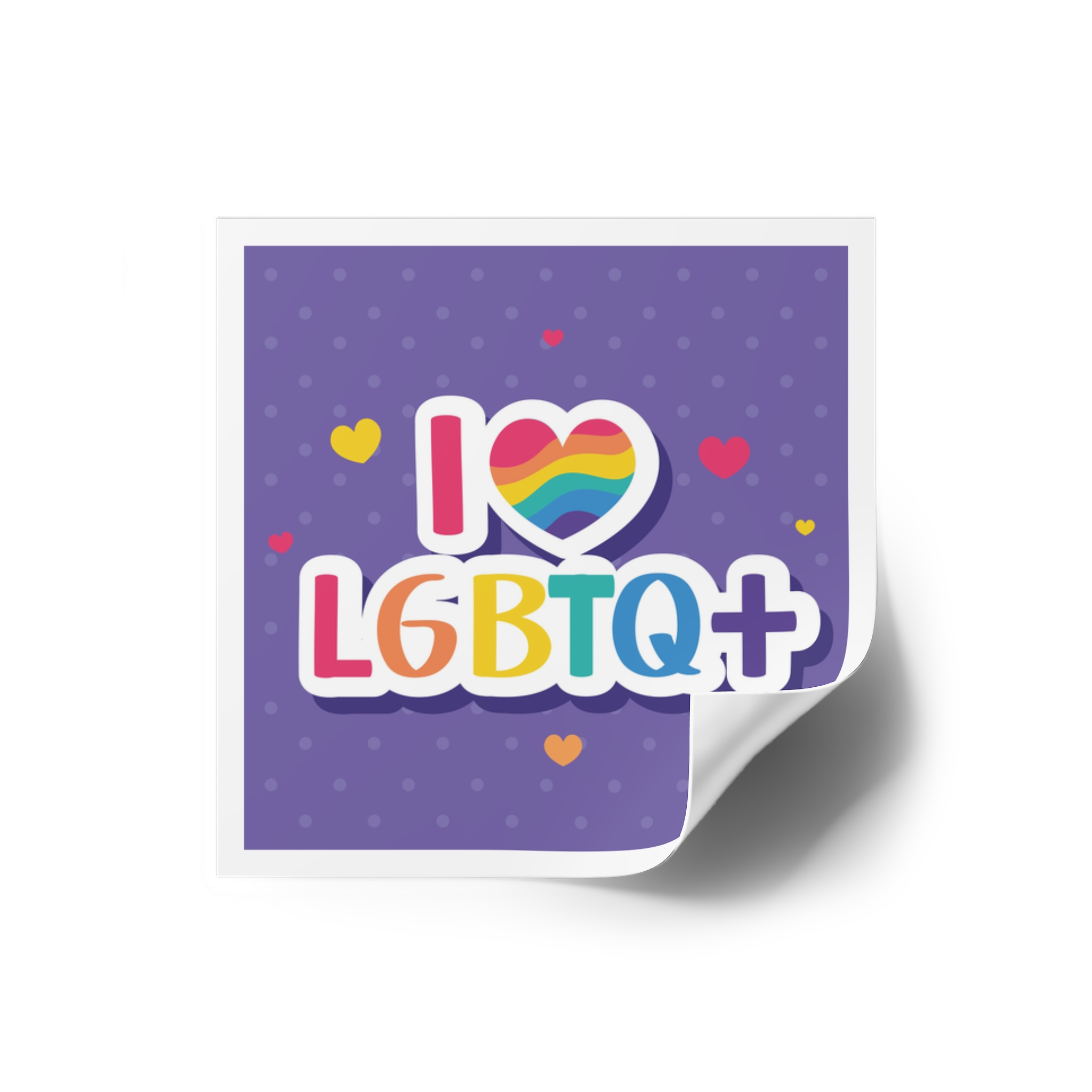 I Love Lgtbi Lettering Laminate Stickers Square - Image 6