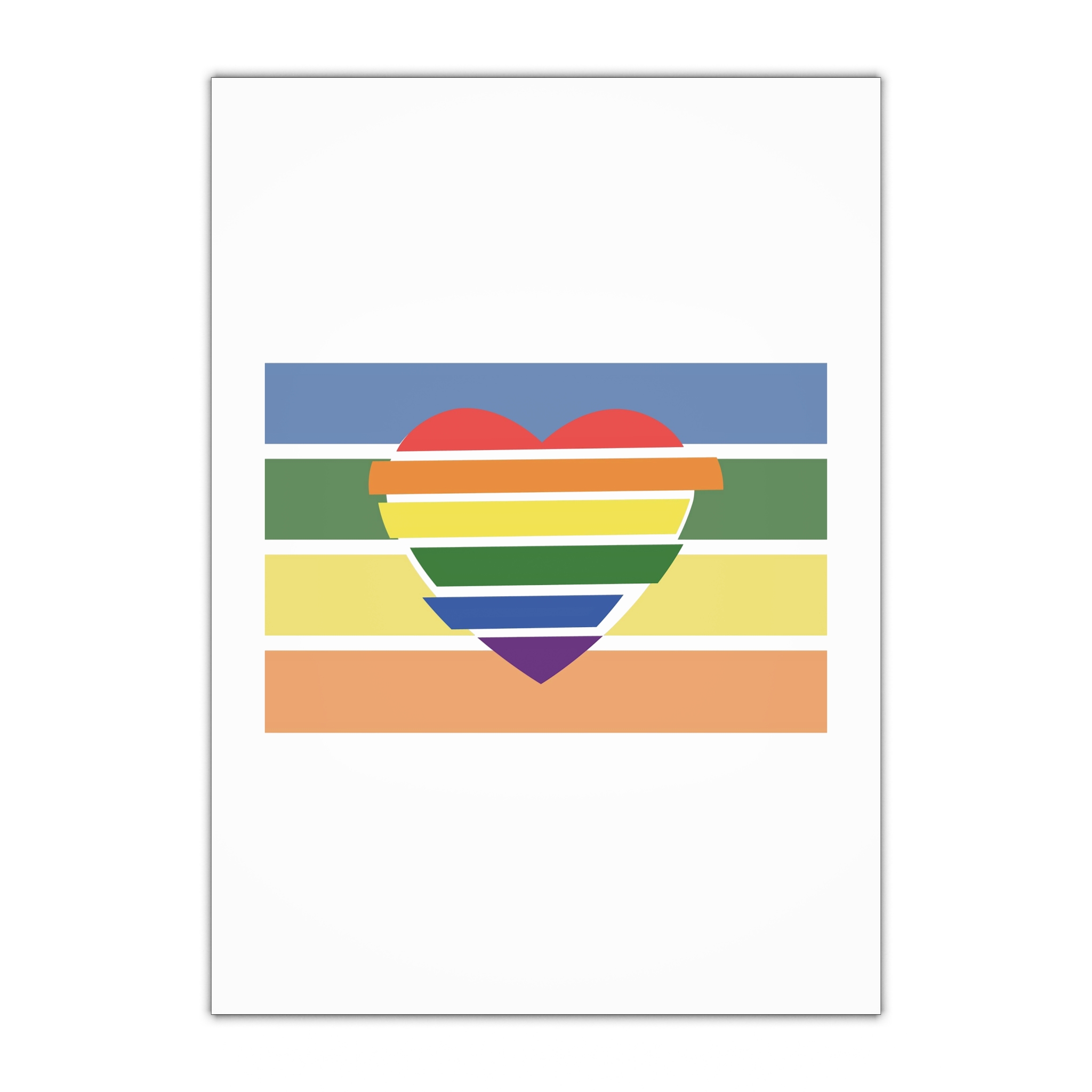 Banner With Rainbow Colors Heart Shape Lgbti Card Pride Flag Vector Illustration Gift Wrapping Paper Sheets 1pc