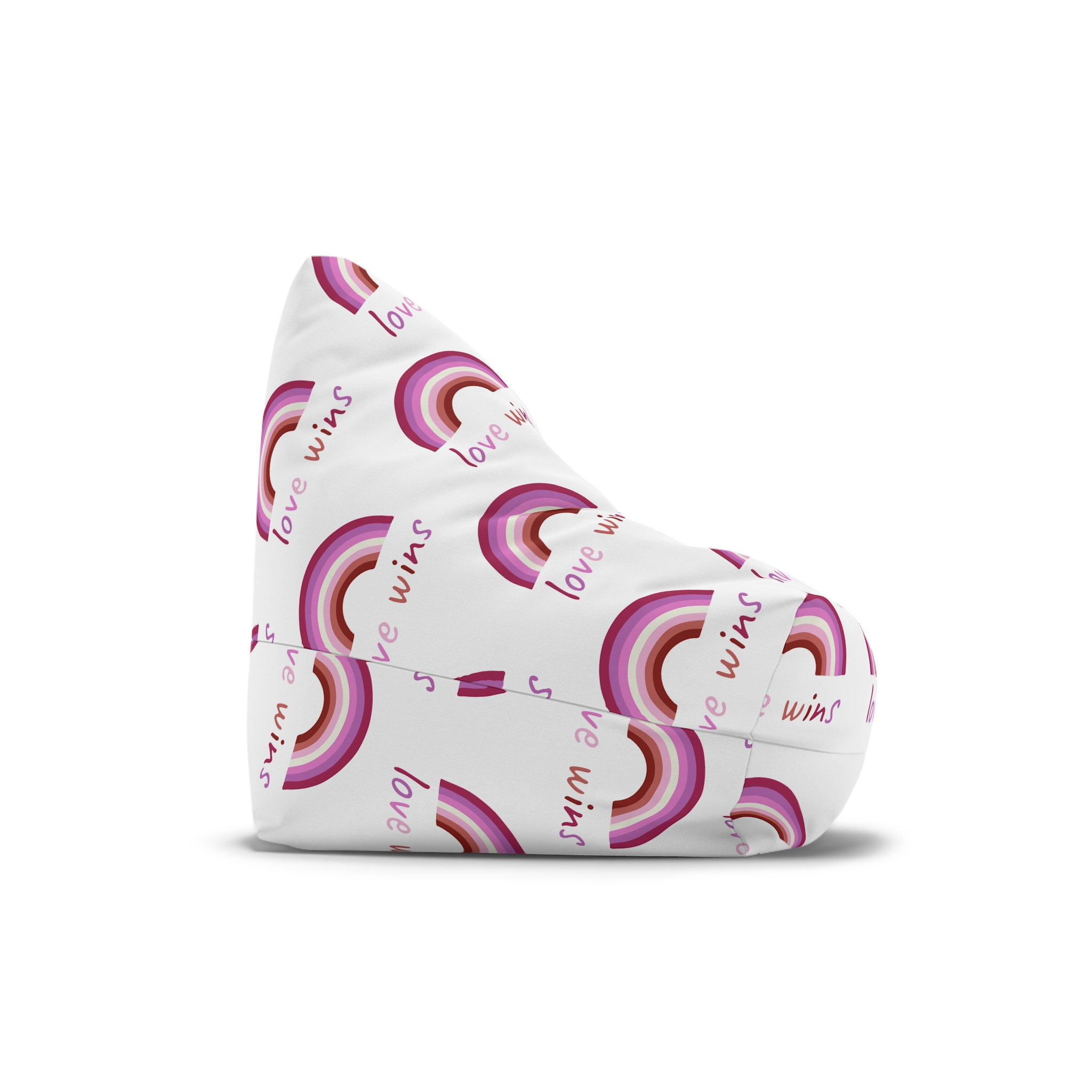 Colorful Rainbow Shape Lesbian Pride Flag Happy Pride Day Lgbtqia Community Pride Month Vector Hand Bean Bag Chair Cover - Image 3