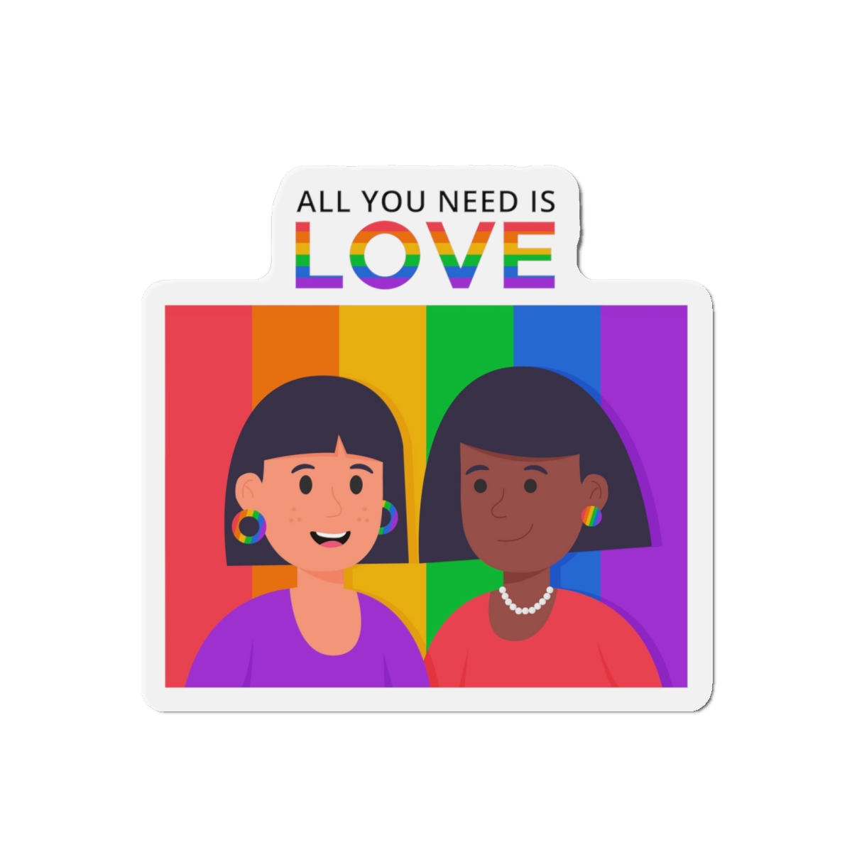 Flat Pride Day Illustration Die Cut Magnets - Image 7