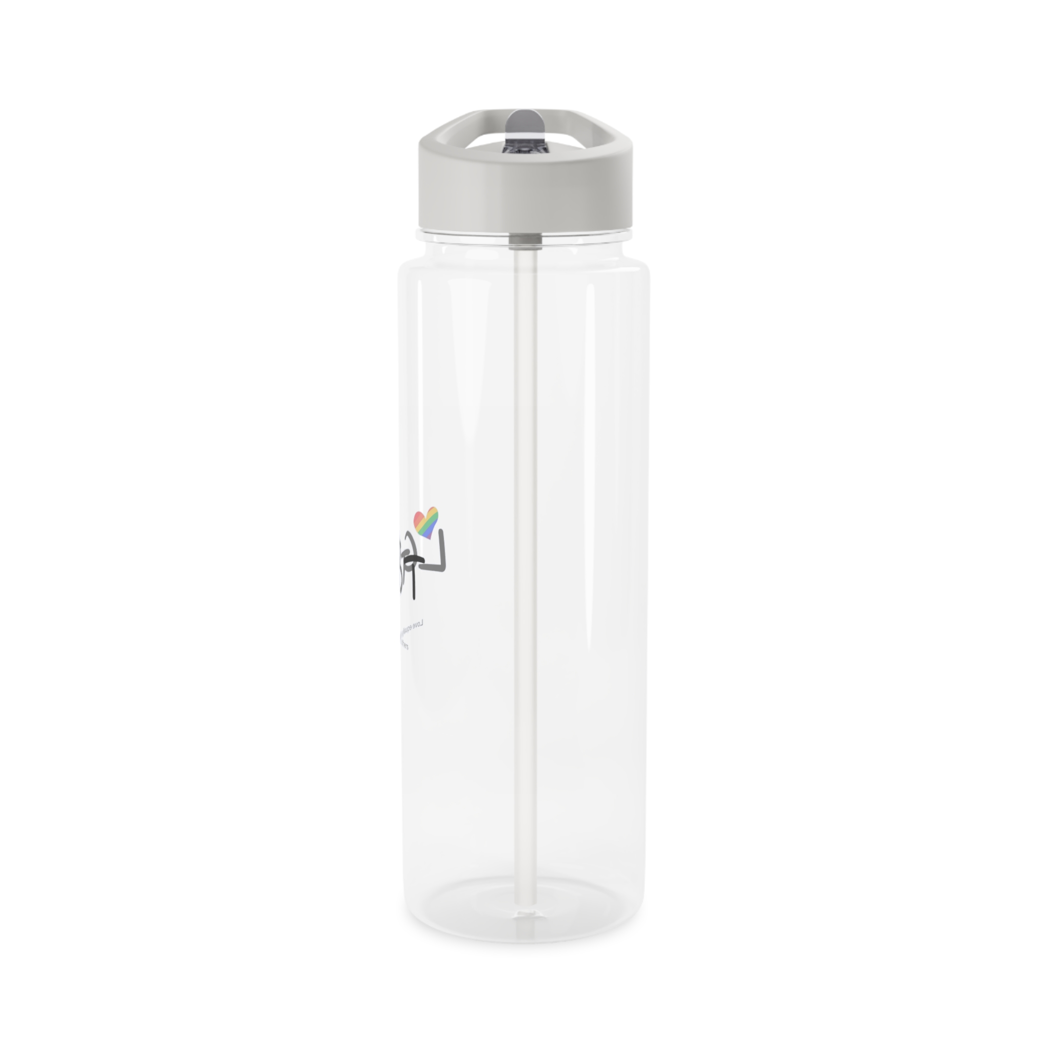 Love Letter Pride Rainbow Lettering Text Writing Pattern Freedom Love Heart Homo Colors Flag Parade(3) Tritan Water Bottle - Image 7