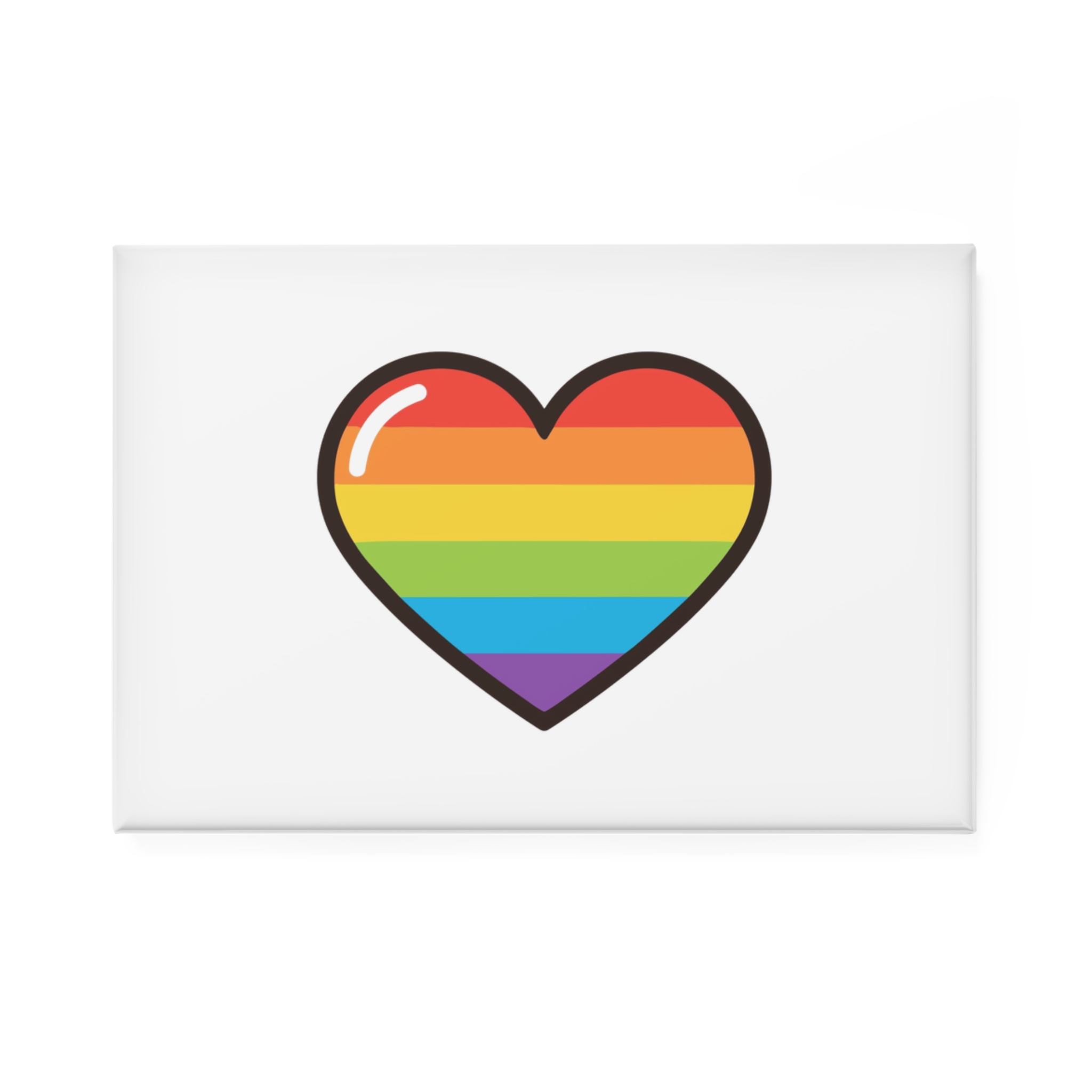 Lgbtq Pride Rainbow Heart Icon1 Button Magnet Rectangle 1 And 10 Pcs