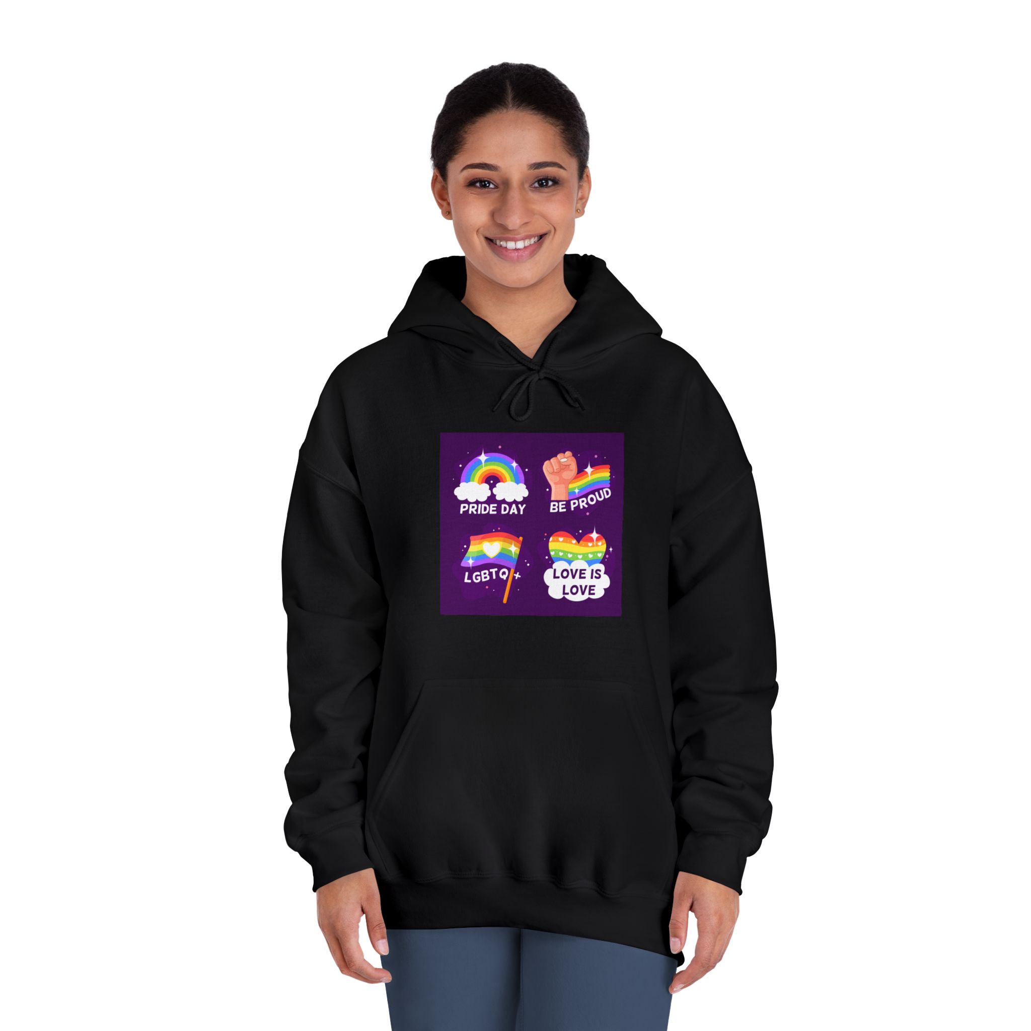 Pride Day Badges Collection Unisex Dryblend Hooded Sweatshirt - Image 12