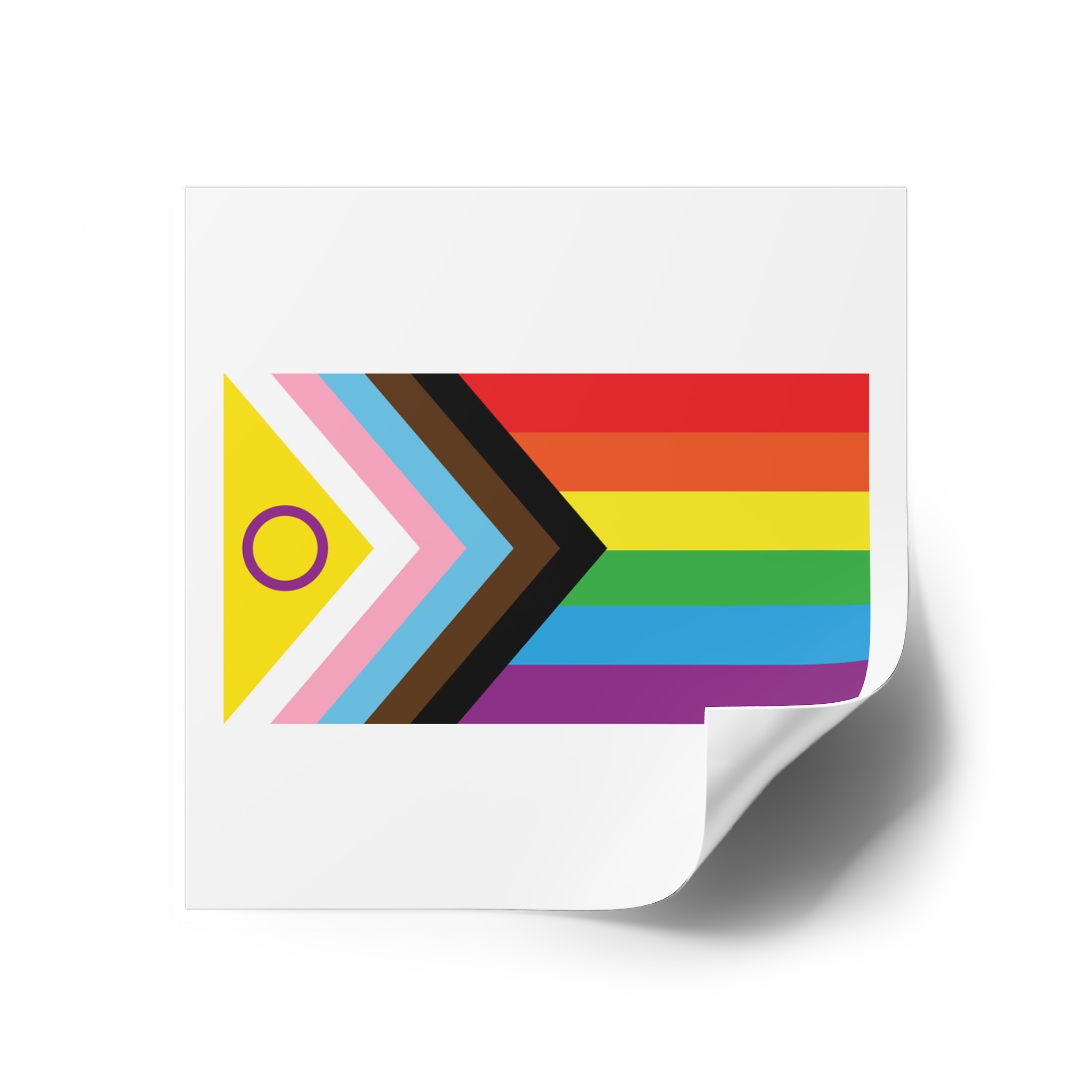 Intersex Inclusive Progress Pride Flag Laminate Stickers Square - Image 26