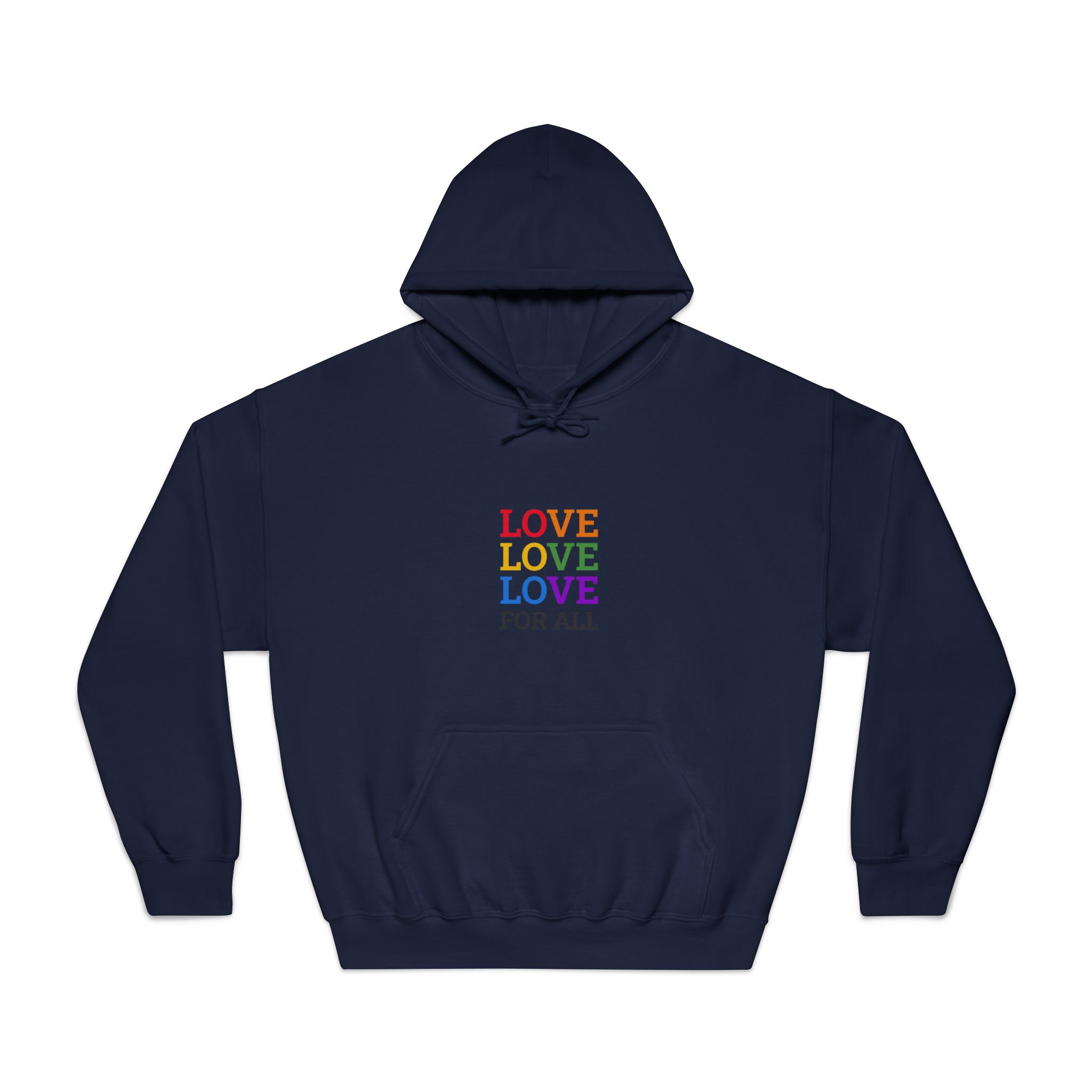Love All Lgbtq Pride Month Positive Quote Rainbow Color Typographic Art White Background Unisex Dryblend Hooded Sweatshirt - Image 29