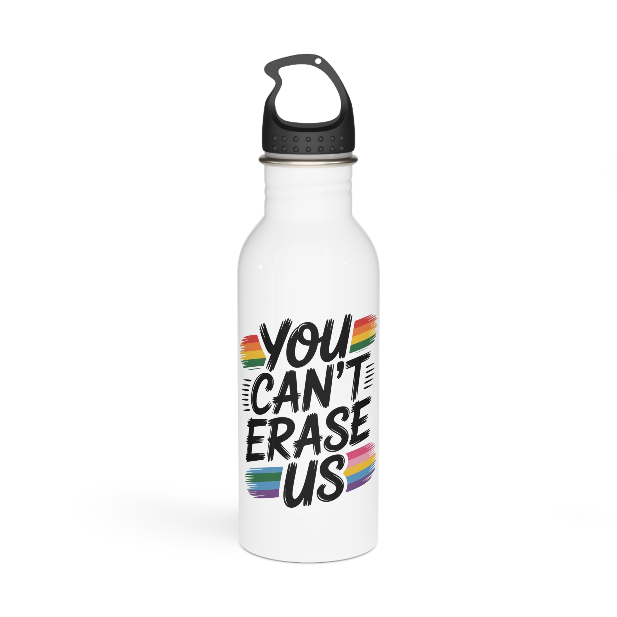 You Cant Erase Us T Shirt Design Isolated White Background 2 Stainless Steel Water Bottle
