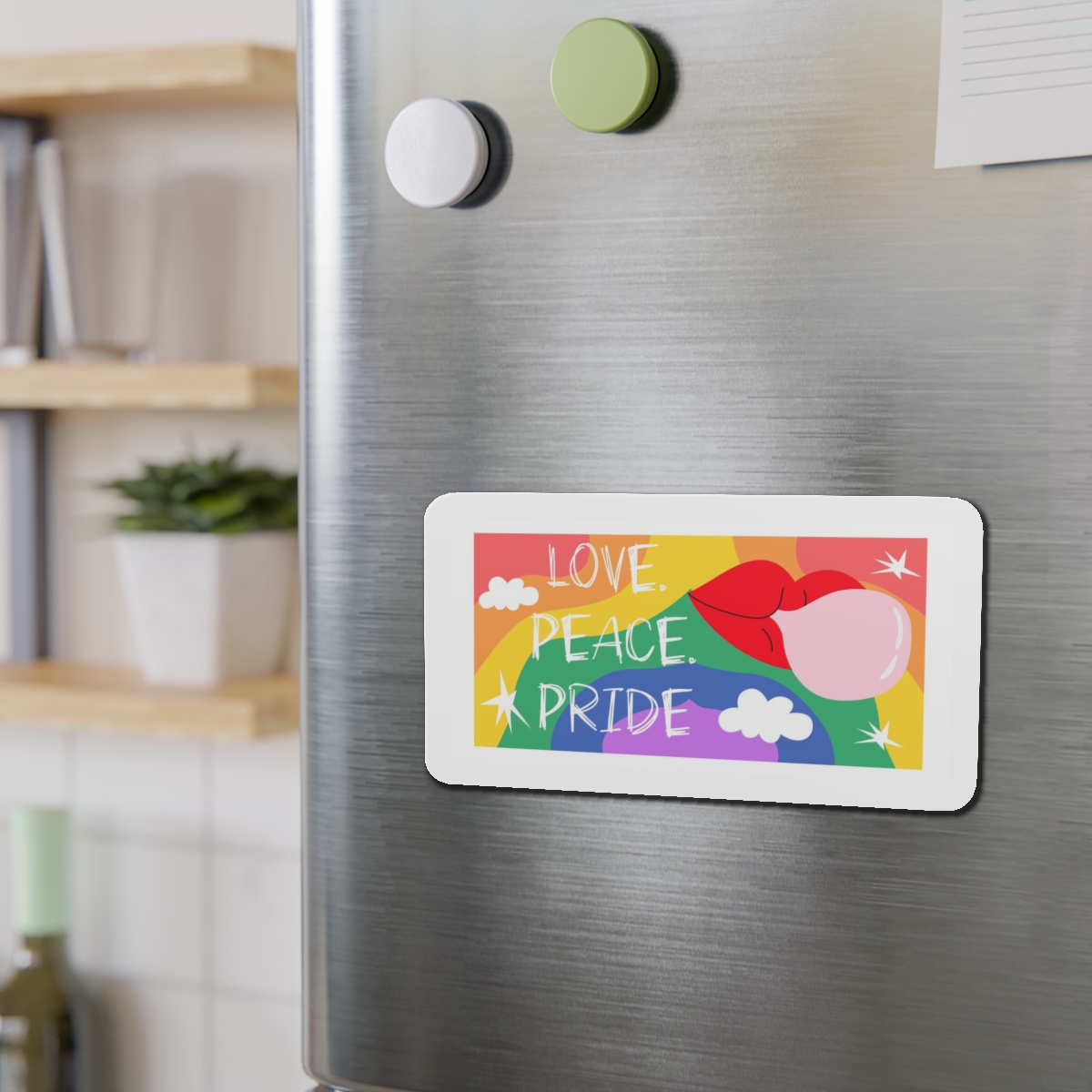 Lgbt Festive Cartoon Groovy Banner Retro 90s Style Love Freedom Concept Die Cut Magnets - Image 15