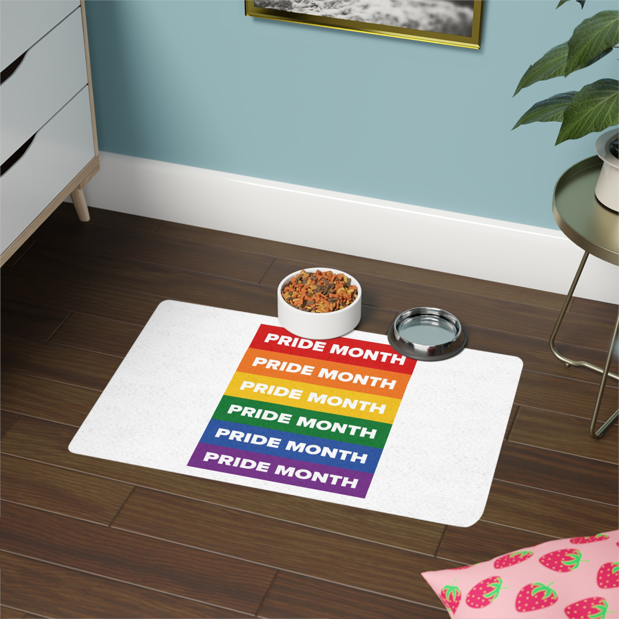 Lesbian Pride Design 20D8A9 Pet Food Mat 12x18 - Image 4