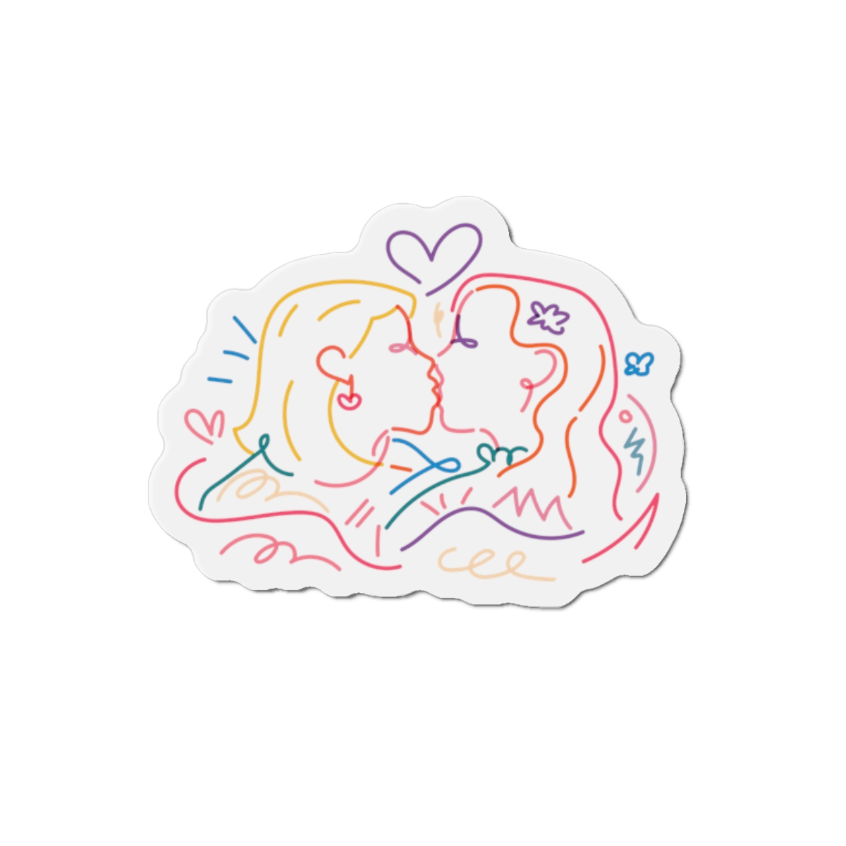 Lesbian Couple Kissing Clipart Gay Marriage Illustration Vector Die Cut Magnets