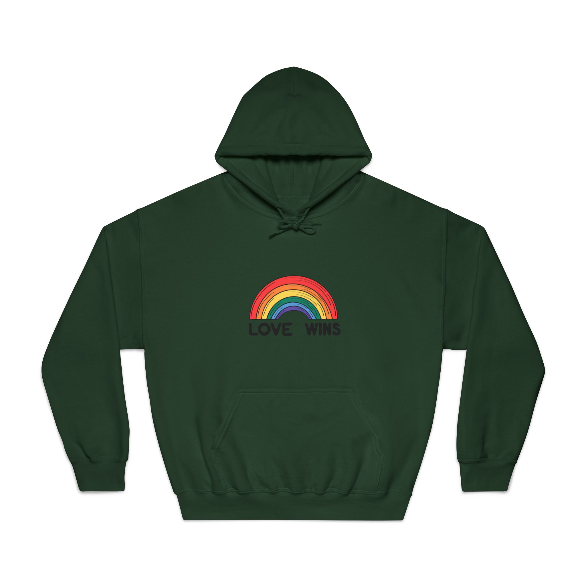 Love Wins Rainbow Pride Illustration Unisex Dryblend Hooded Sweatshirt - Image 21