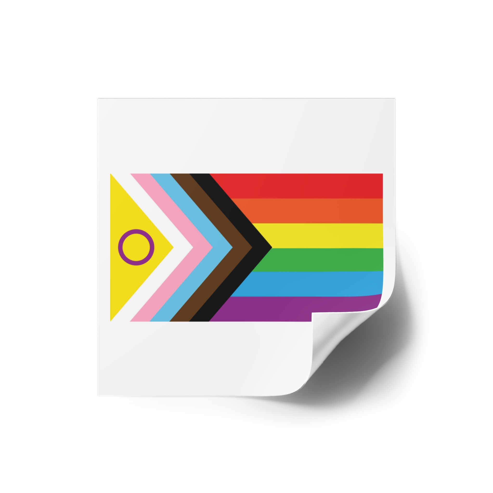 Intersex Inclusive Progress Pride Flag Laminate Stickers Square - Image 6
