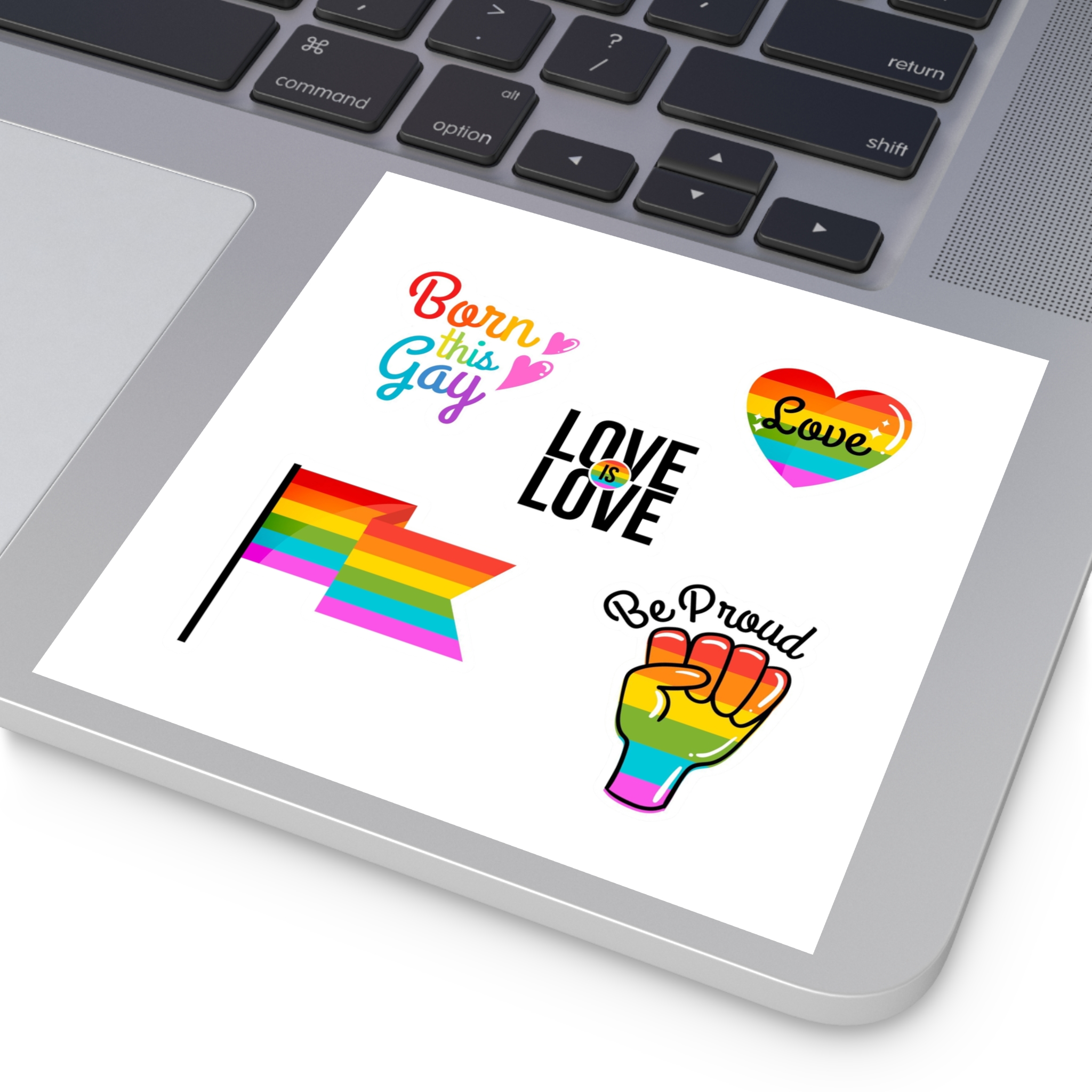 Pride Day Badges With Flag Collection Laminate Stickers Square - Image 43