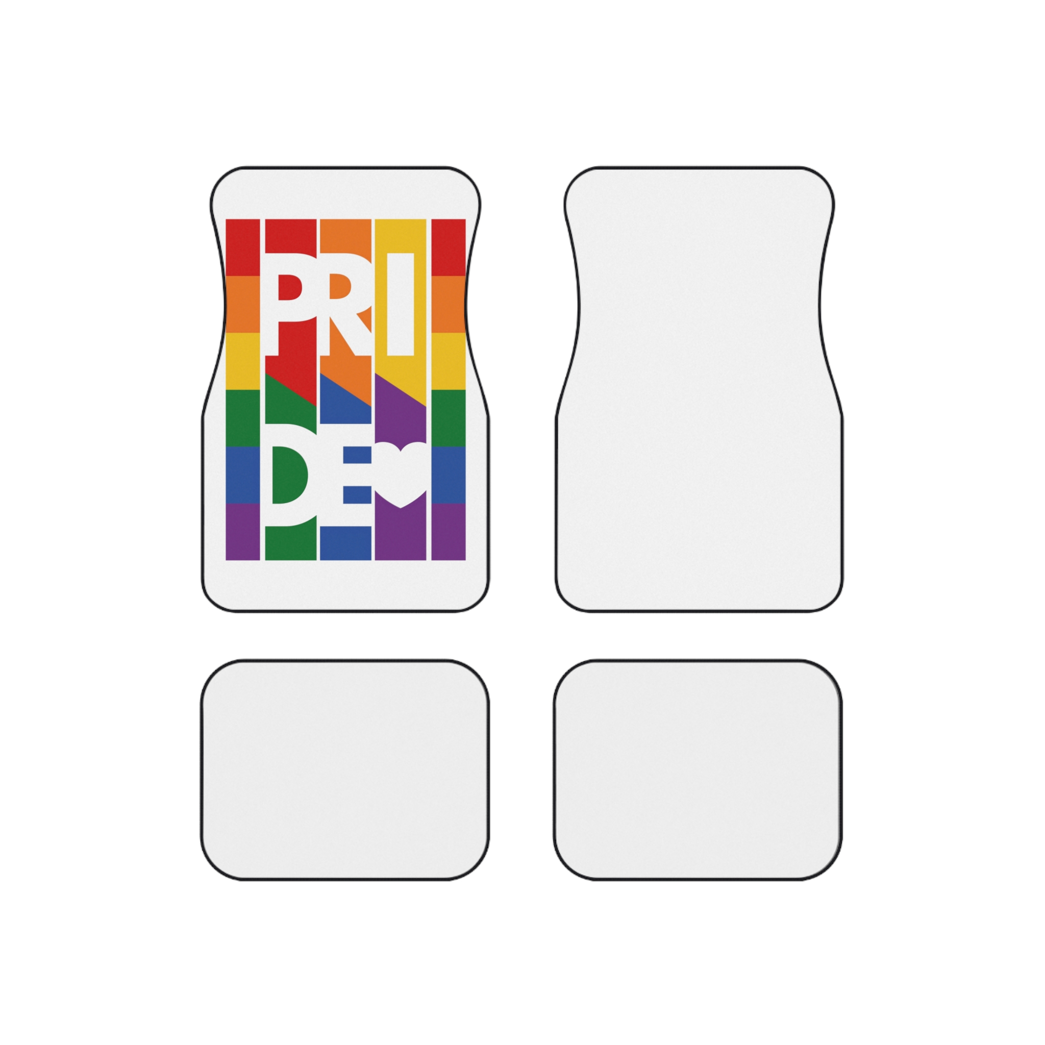 Lgbt Pride Month June 2026 Lesbian Gay Bisexual Transgender Lgbtq Flag Rainbow Love Vector1 Car Mats Set Of 4