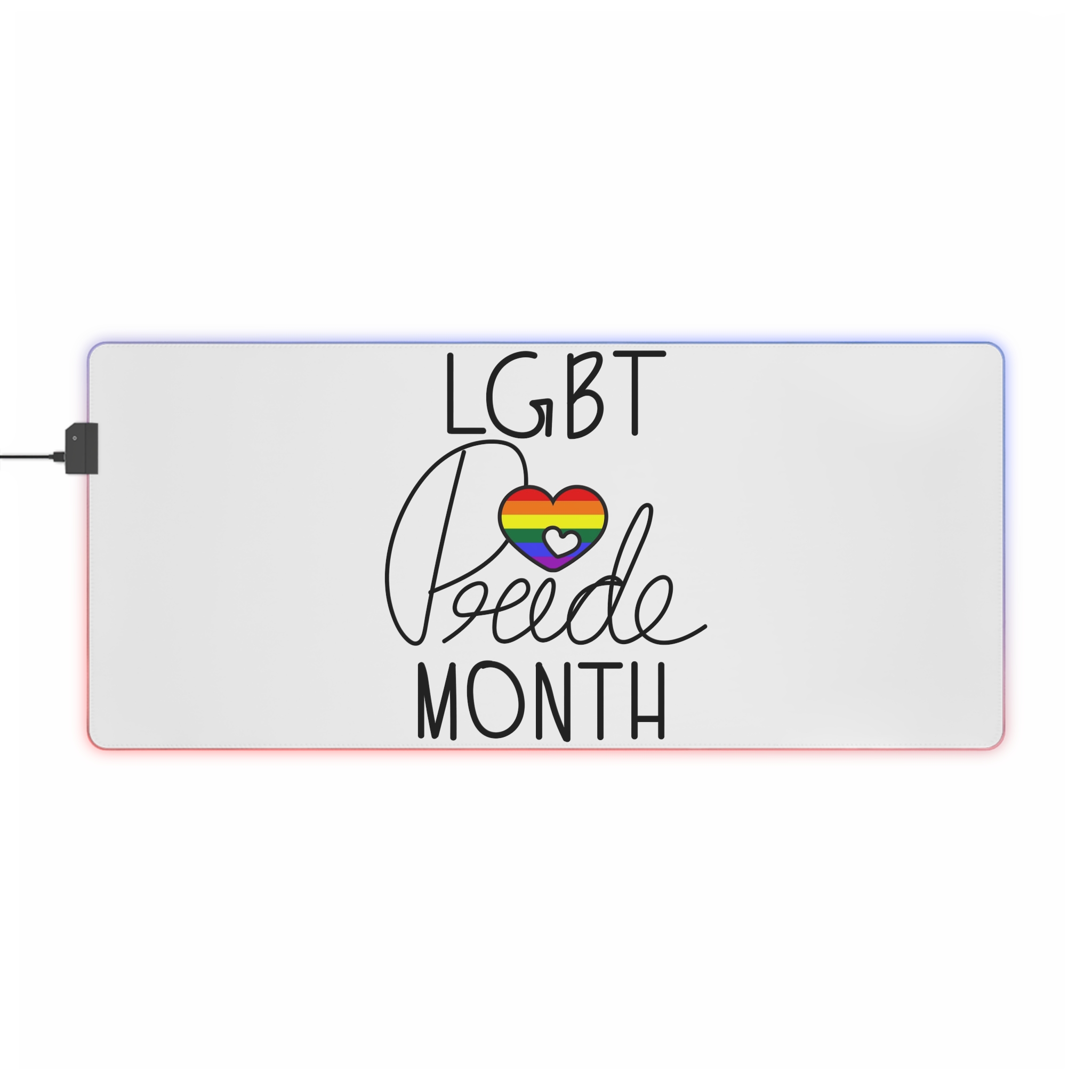 Vector Illustration Lgbt Pride Month Hand Written Calligraphy Transparent Background - Led Gaming Mouse Pad - Image 13