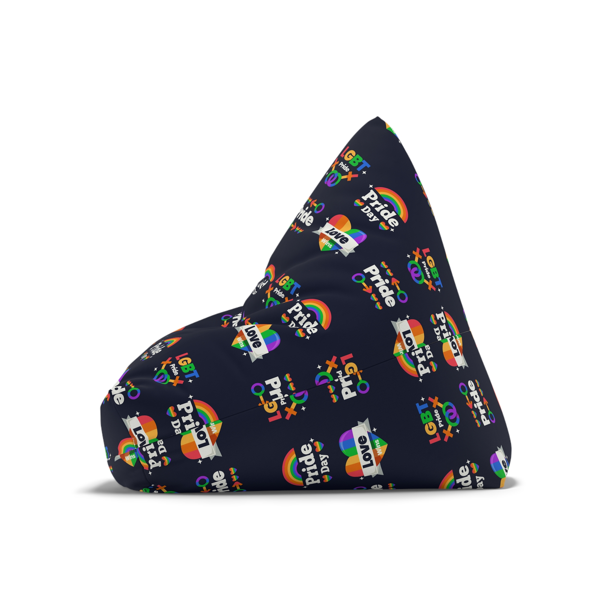 Flat Pride Day Badge Collection 3 Bean Bag Chair Cover - Image 8