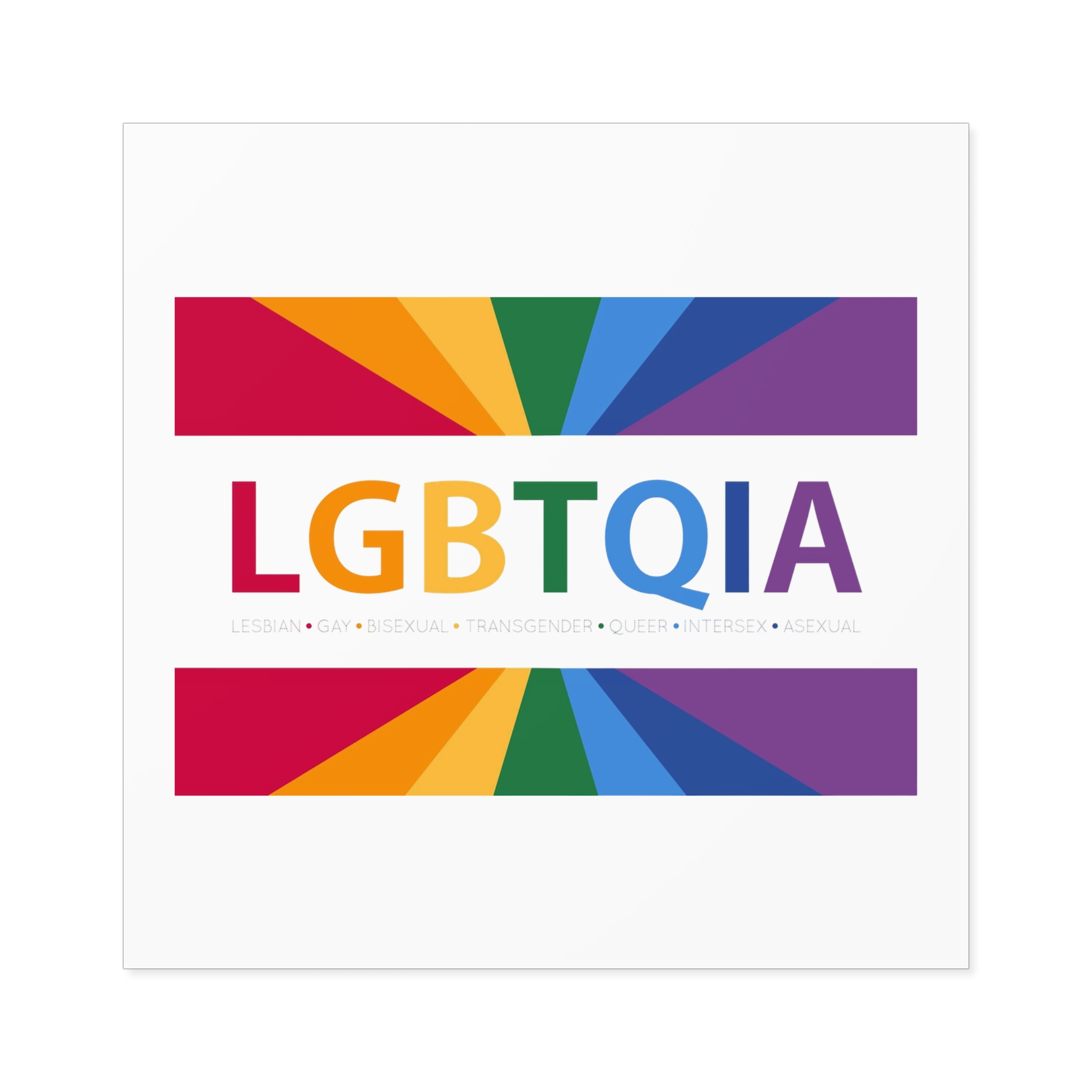 Lgbtqia Text Banner With Rainbow Background Lgbtqia Typography With Lgbt Gay Pride Flag Colours Laminate Stickers Square - Image 33
