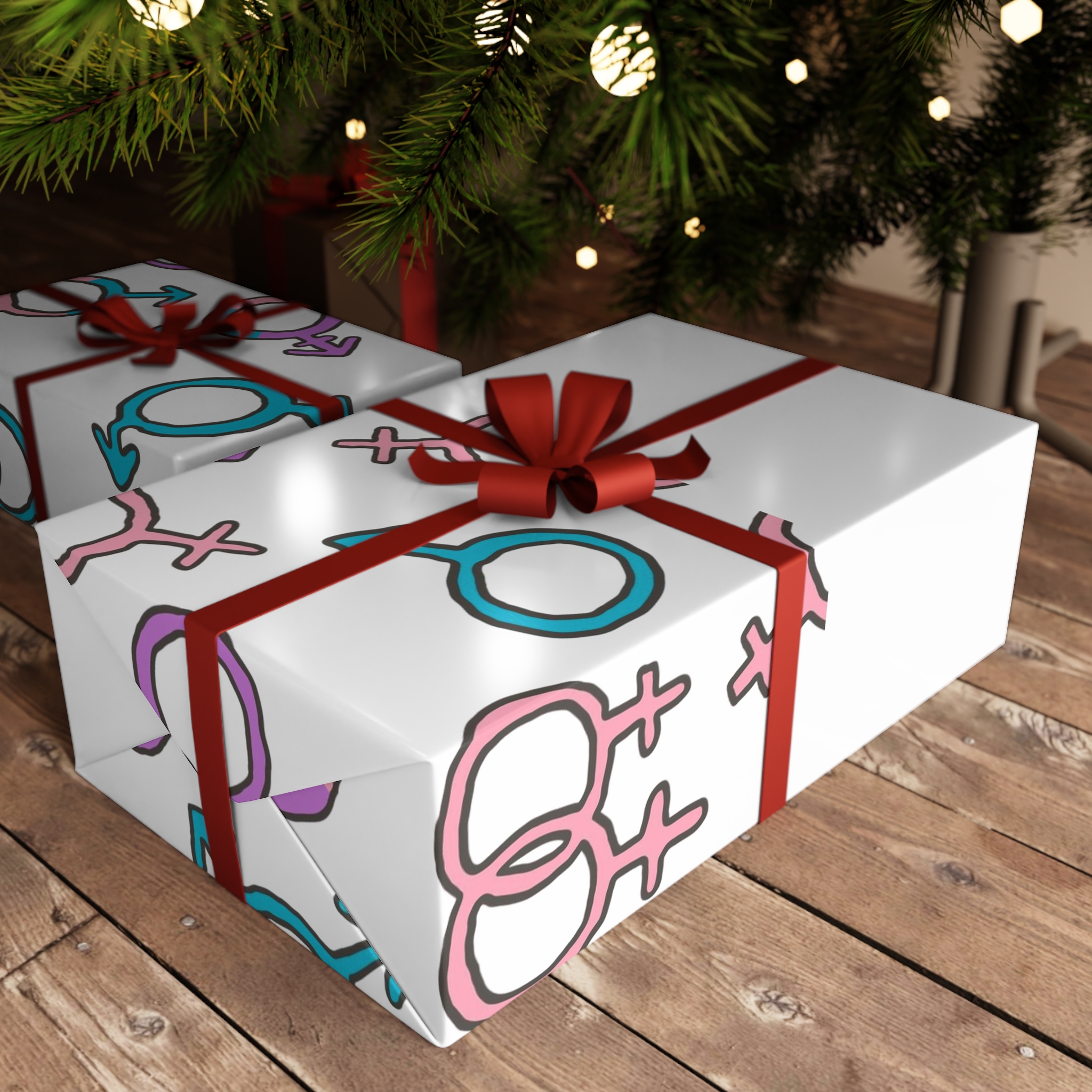 Seamless Pattern With Gender Signs Gift Wrapping Paper Sheets 1pc - Image 3