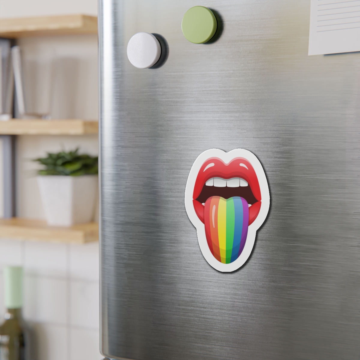 Lgbt Lips With Rainbow Color Tongue Die Cut Magnets - Image 12