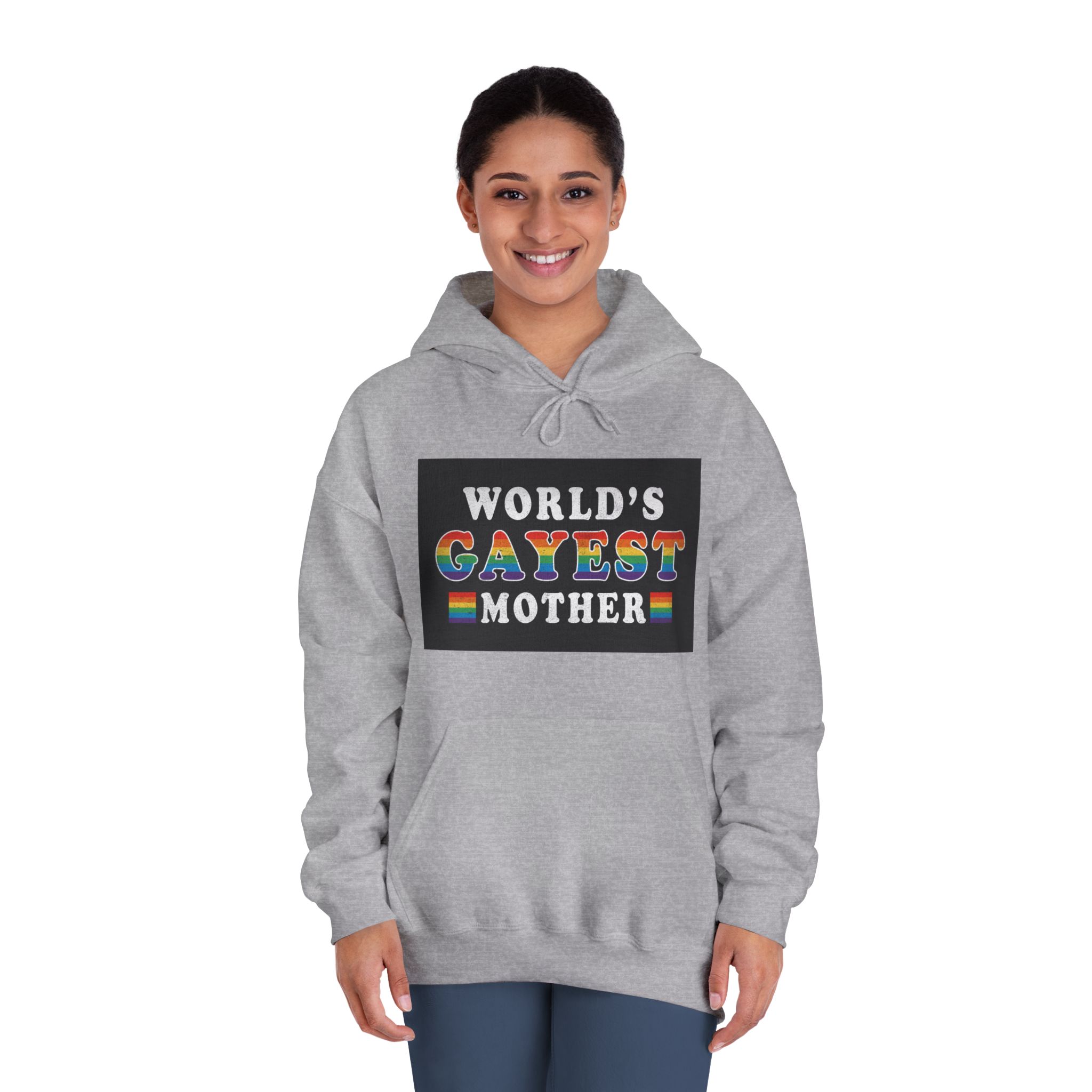 Mother Day Pride Rainbow Typography Vector Premium T Shirt(1) Unisex Dryblend Hooded Sweatshirt - Image 16