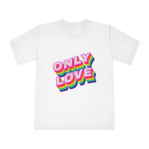 Rainbow Word Only Love Typography Design Element - Unisex Classic Crewneck T Shirt