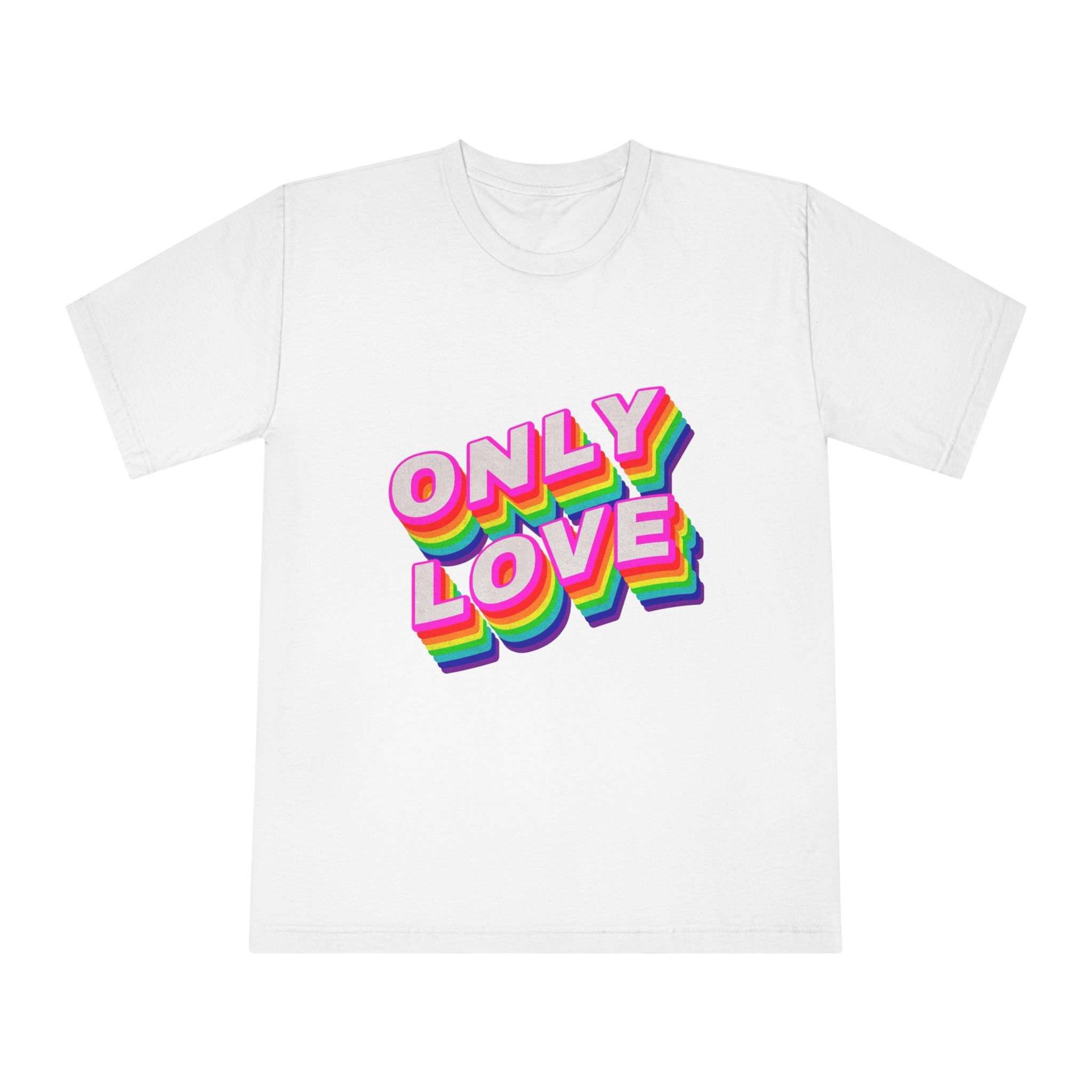 Rainbow Word Only Love Typography Design Element - Unisex Classic Crewneck T Shirt