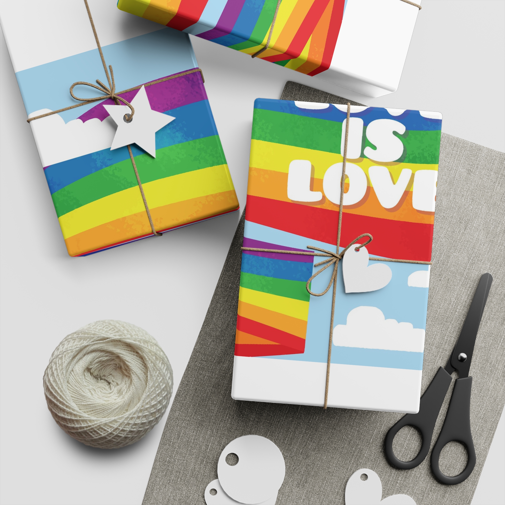 Beautiful Pride Day Flag Concept Gift Wrapping Paper Sheets 1pc - Image 2